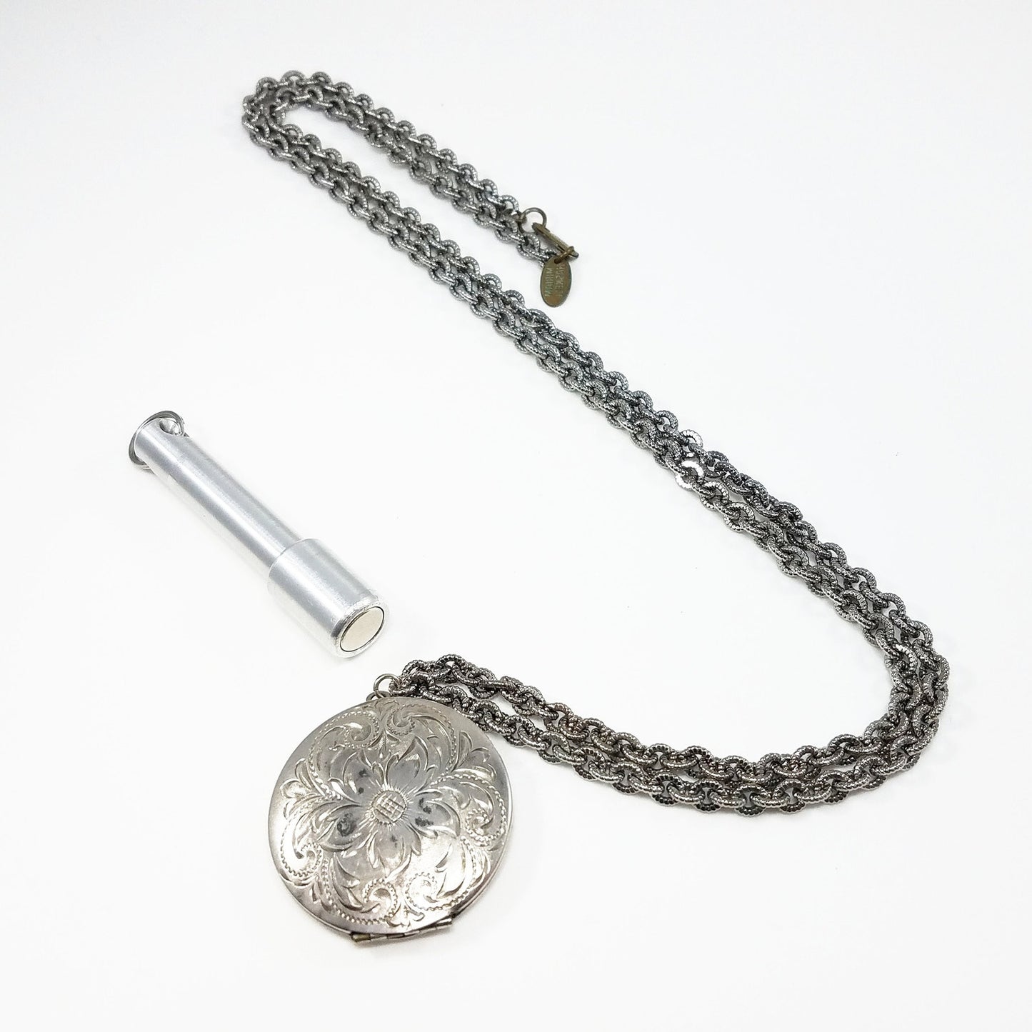 Miriam Haskell Photo Locket Necklace, Signed MIRIAM HASKELL, 1950s Vintage