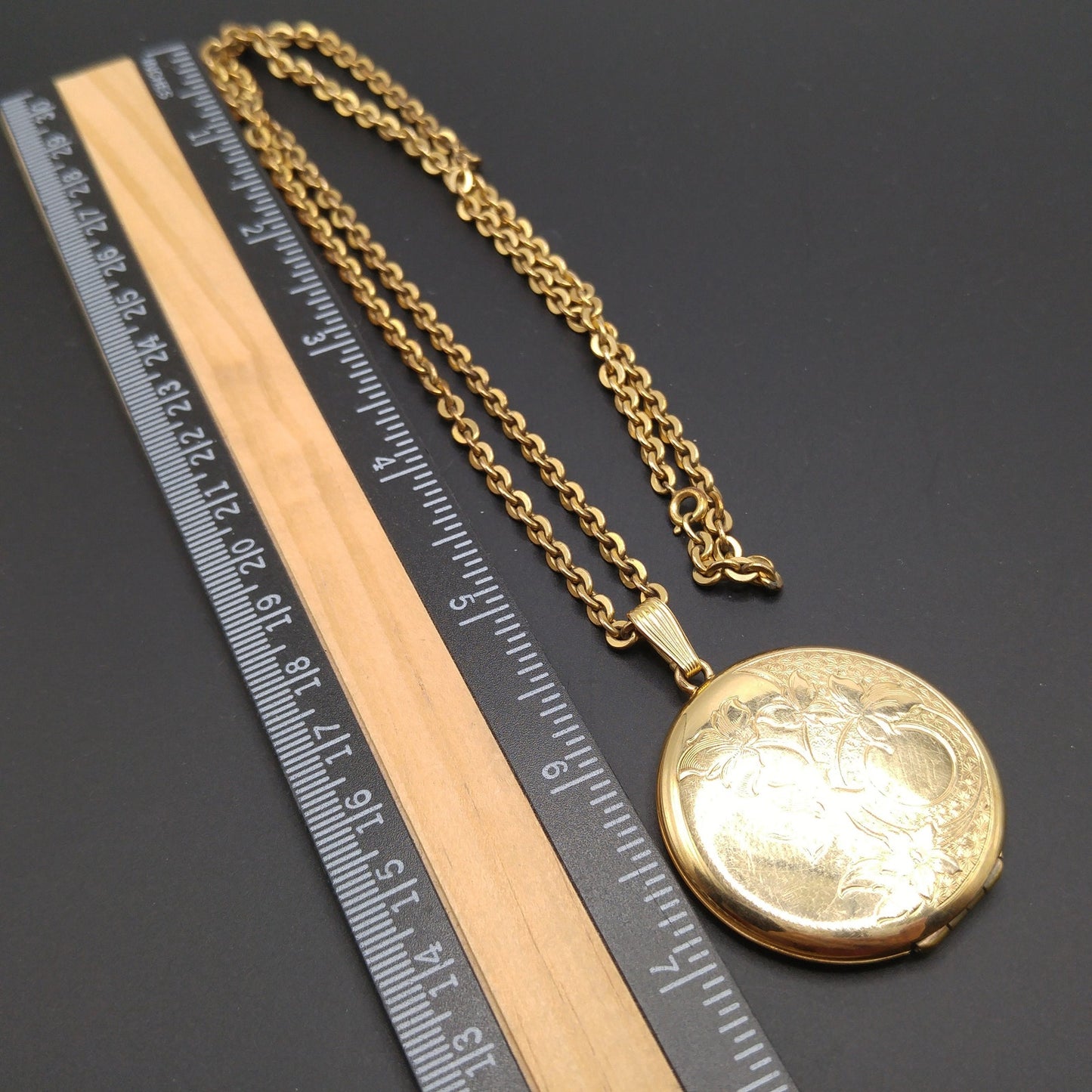 Danecraft Gold Filled Photo Locket Necklace, 12K GF, Early 1950s Vintage Jewelry