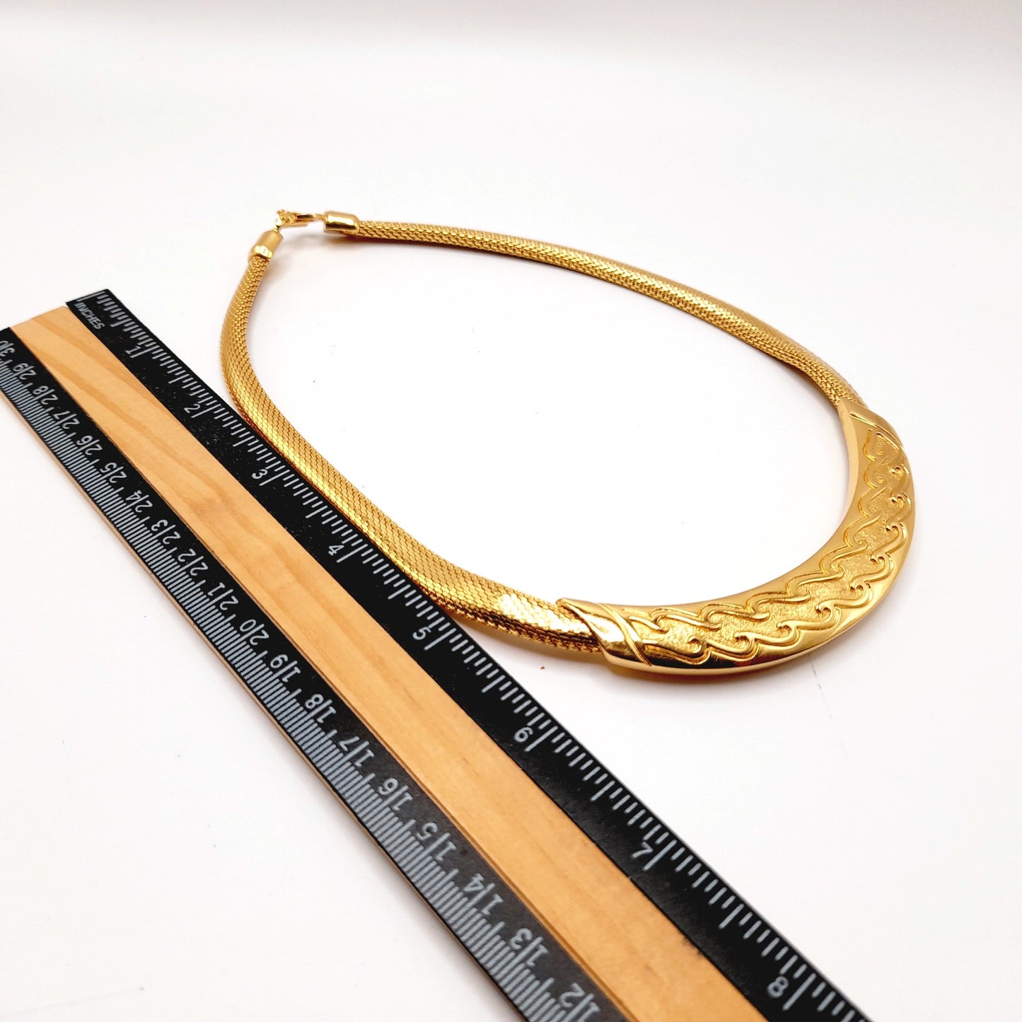 Vintage Christian Dior Mesh Choker Gold Plated Necklace