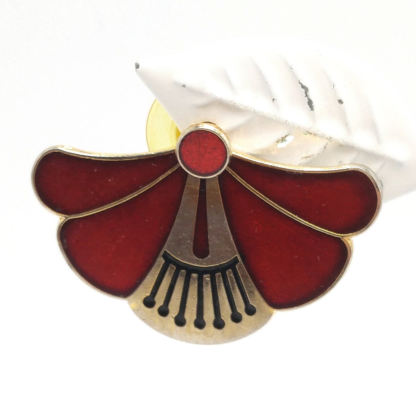 Laurel Burch Red Floral Post Earrings, Two Earrings in One, Gold Plated, 1980s Vintage Jewelry