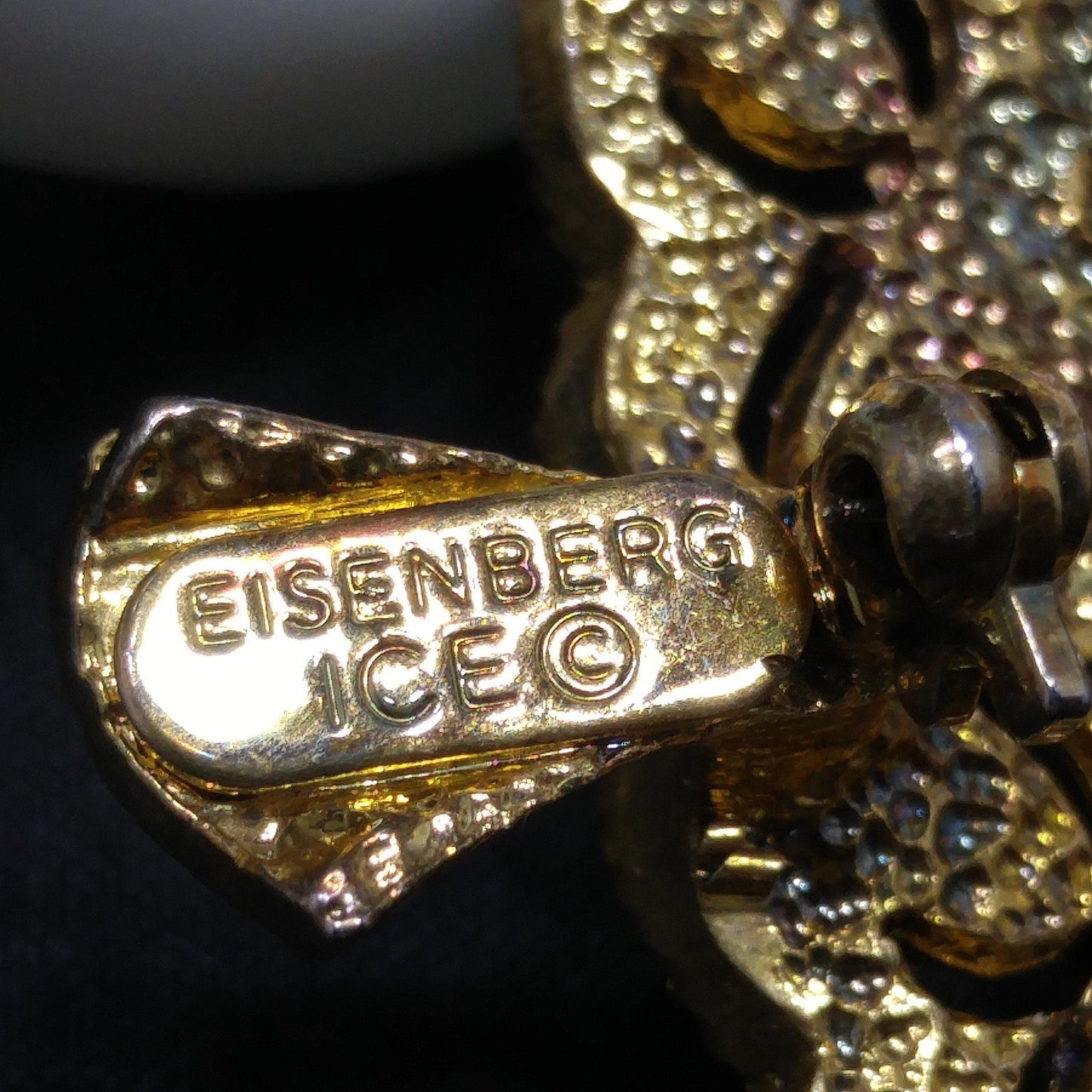 Eisenberg Ice Christmas Tree Brooch, Rhinestones & Enamel, Vintage Jewelry