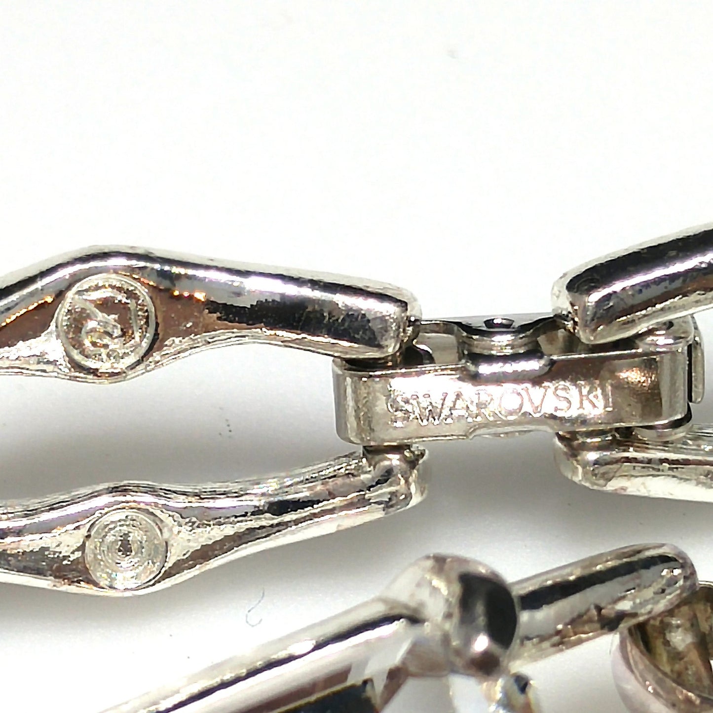 Vintage Swarovski Swan Logo Emerald Cut Crystal Necklace & Bracelet Set 1990s