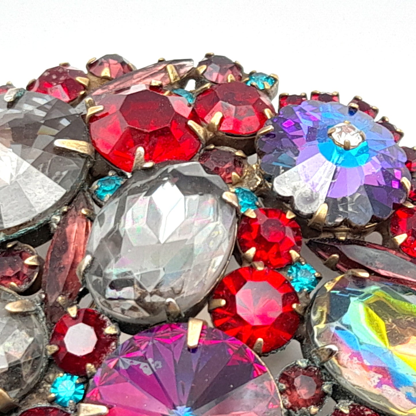 Vintage Red Rhinestone Margarita Brooch - Statement Piece