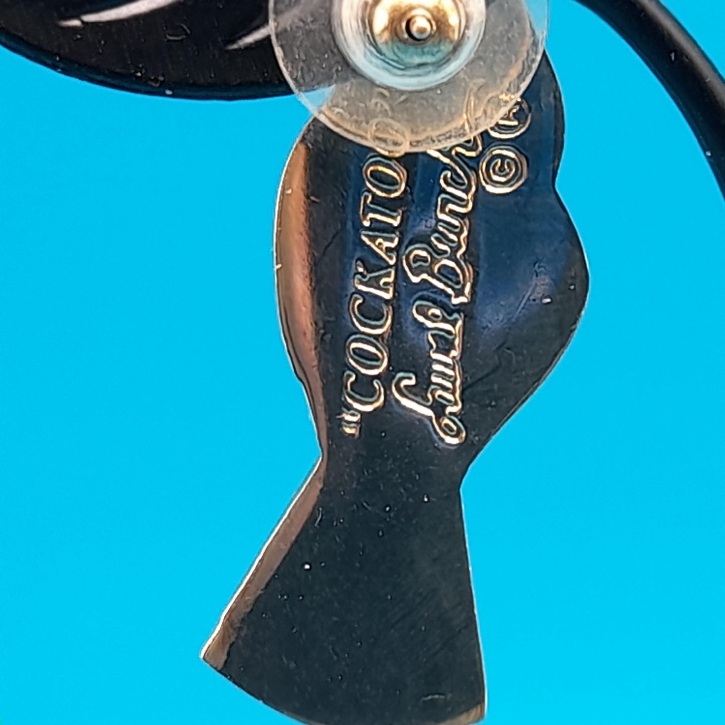 Laurel Burch "Cockatoo" Bird Post Earrings, Gold Plated, 1980s Vintage Jewelry