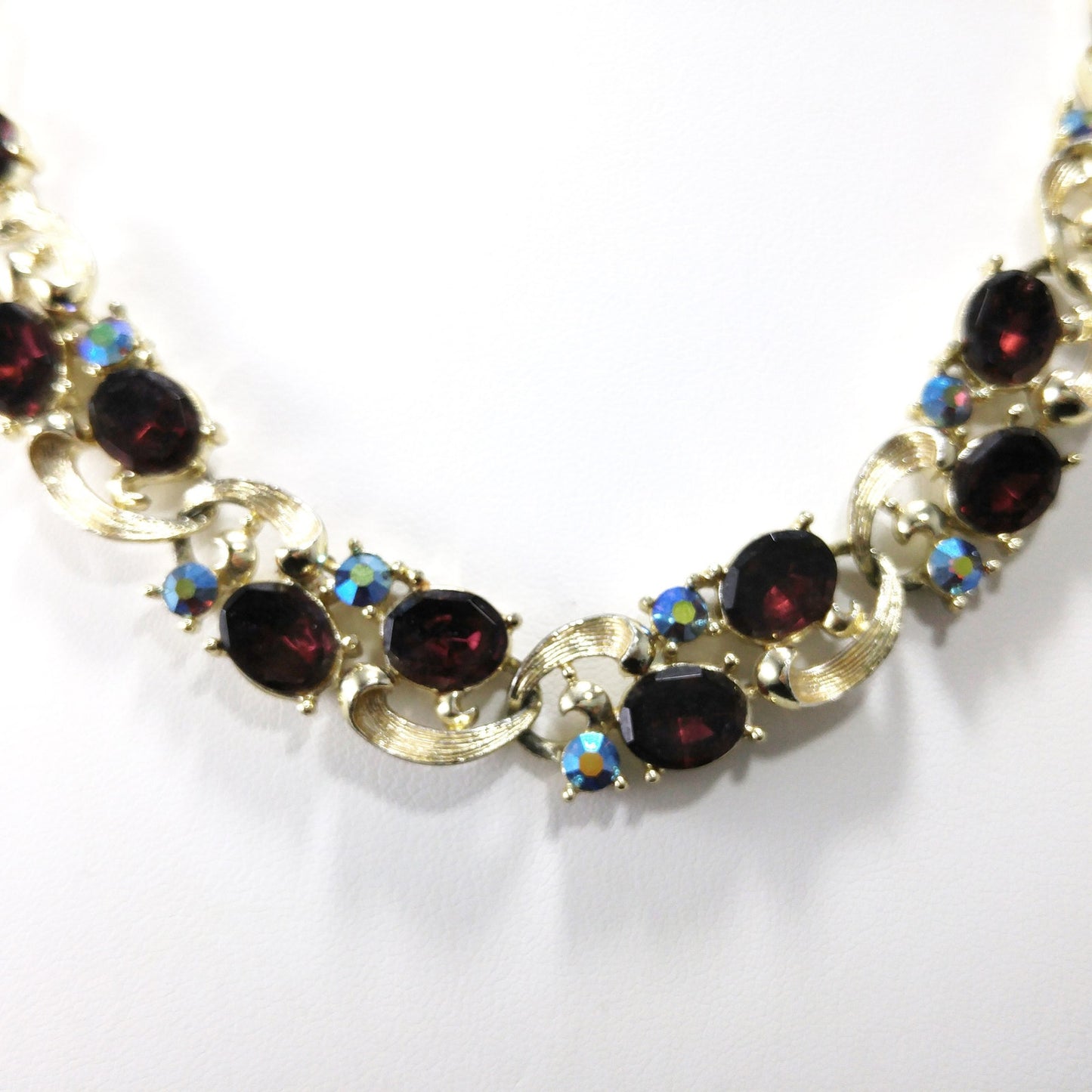 Vintage Lisner Purple Rhinestone Choker Necklace, 1960s Vintage Jewelry