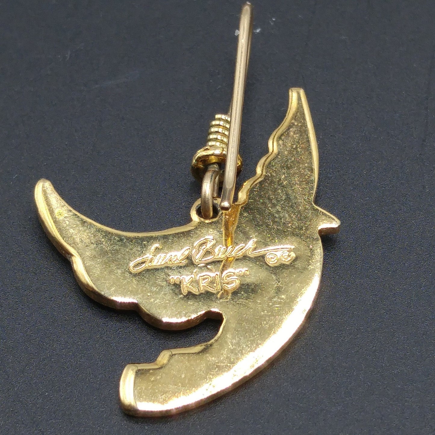 Vintage Laurel Burch "Kris" Red Bird Earrings, Cloisonne Enamel, Gold Plated