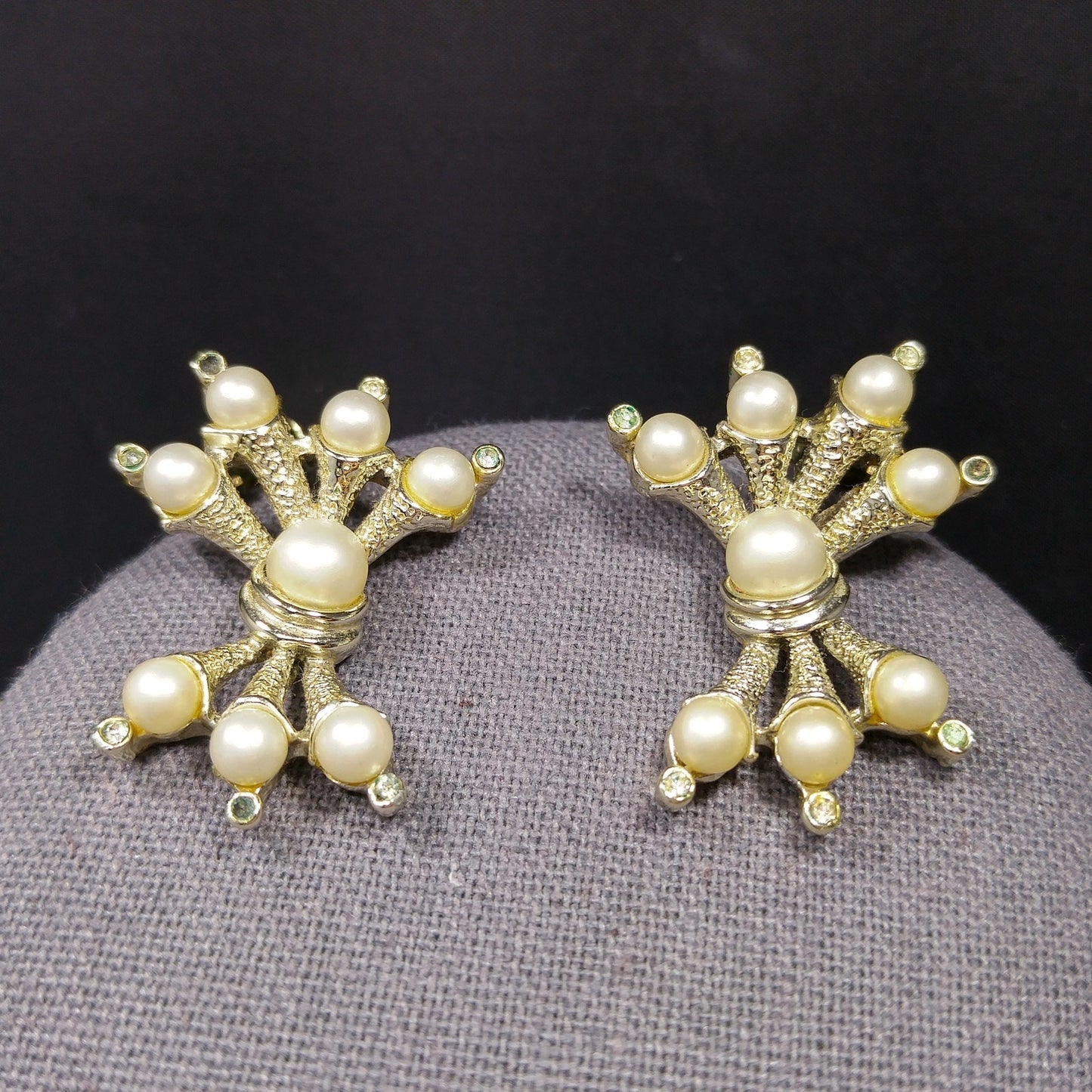 Kramer Faux Pearl Necklace Clip Earrings Set, 1960s Vintage Jewelry
