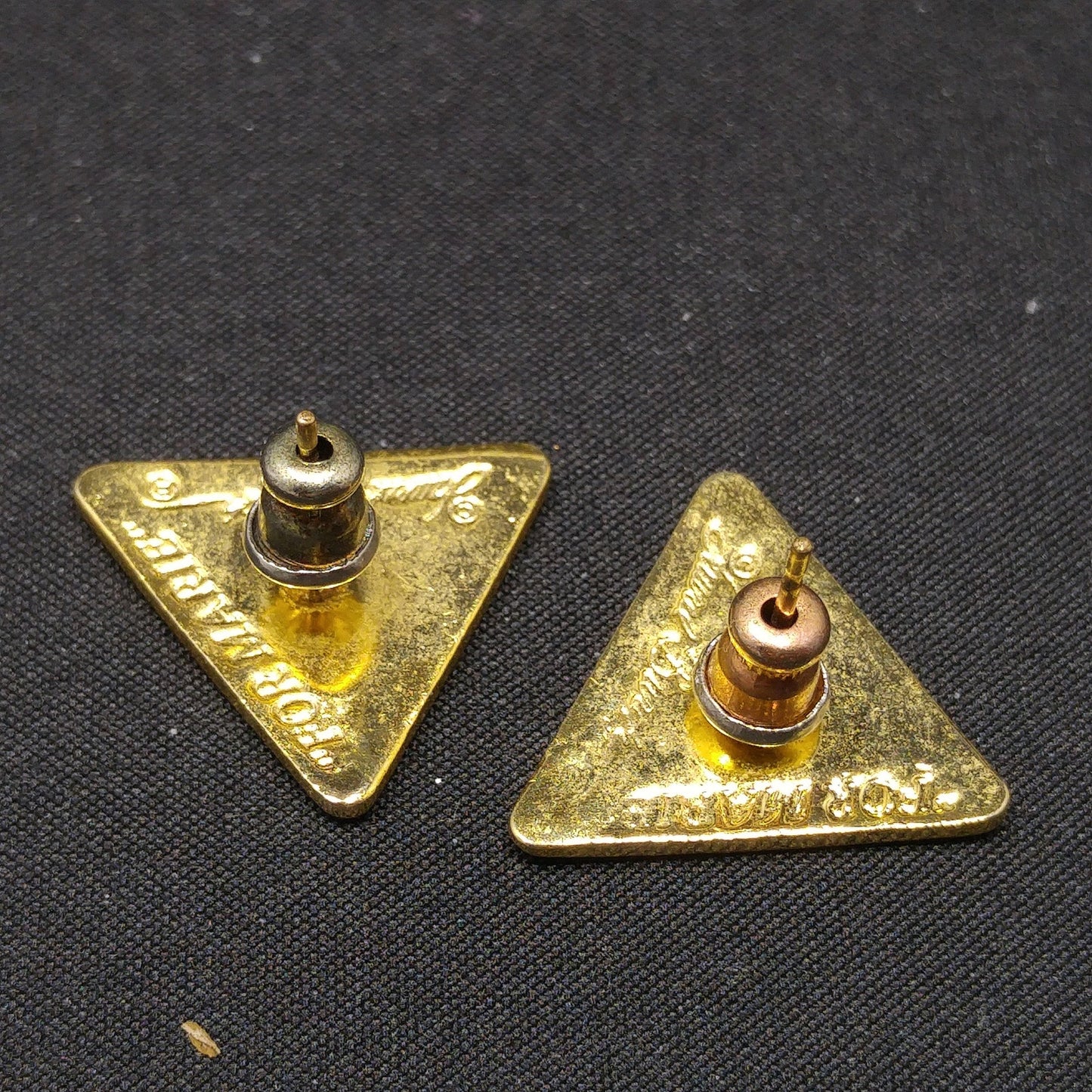 Laurel Burch "For Marie" Geometric Post Earrings, Gold Plated, 1980s Vintage Jewelry