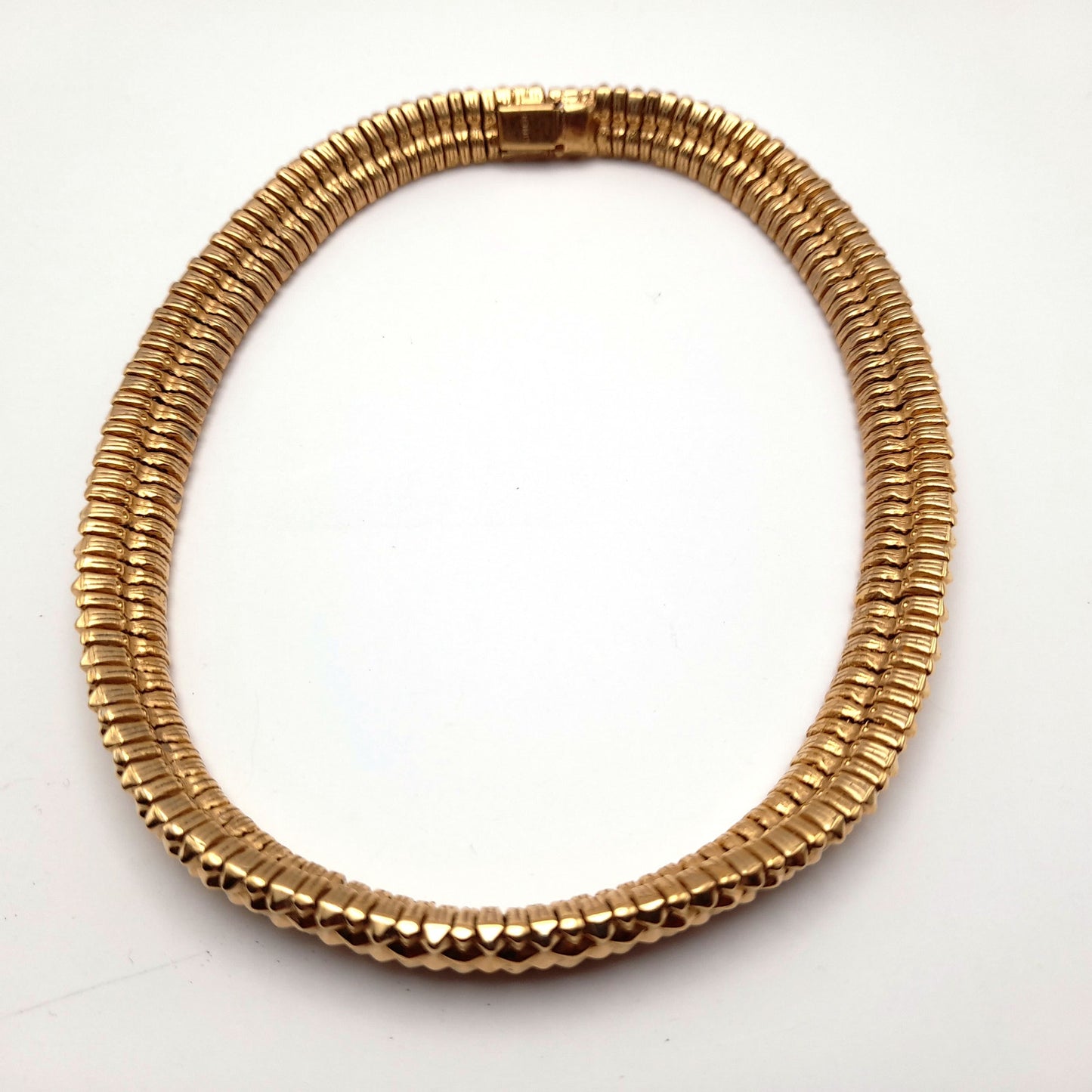 Ciner Vintage Gold Plated Brutalist Choker Necklace
