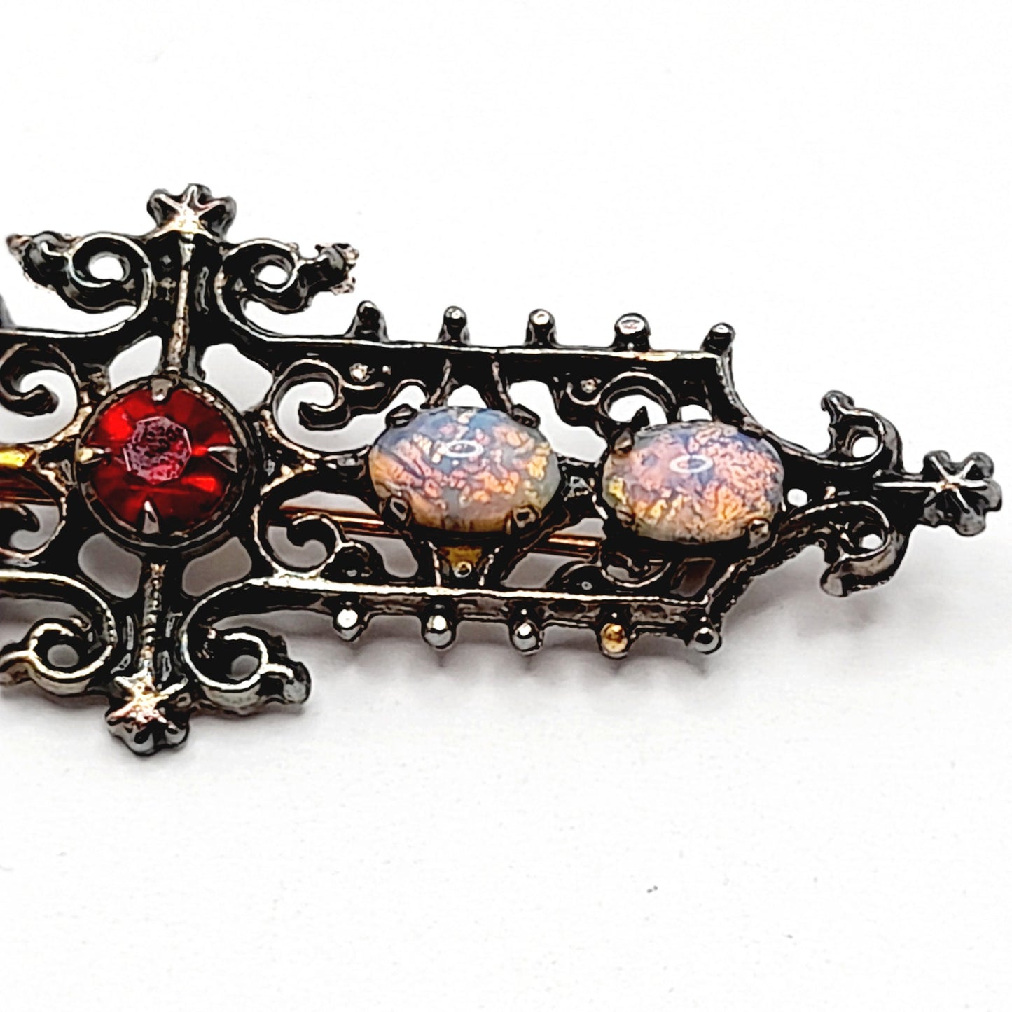 Vintage Sarah Coventry Pin, Victorian Style Brooch, Dragon's Breath Brooch, Sterling Silver Brooch