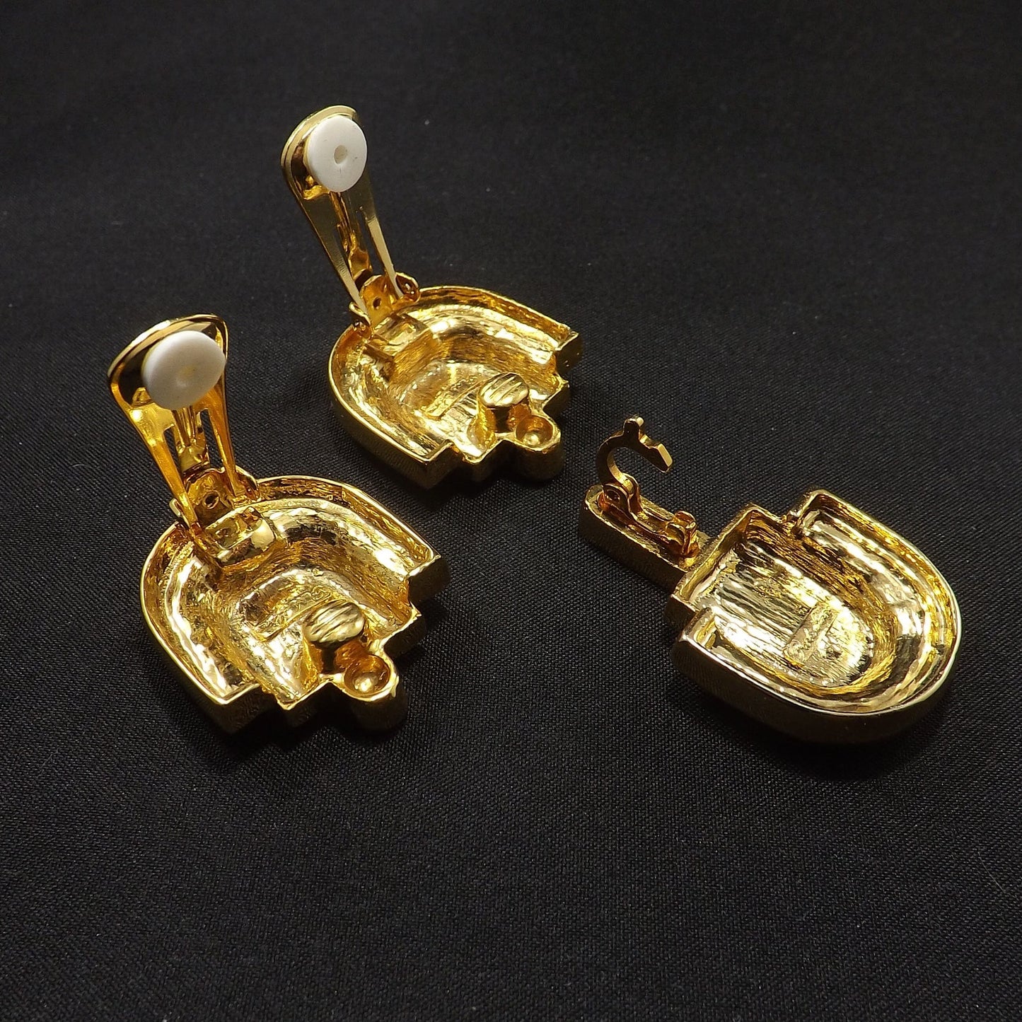 Park Lane Earrings & Matching Pendant Enhancer, Clear Rhinestones, 1980s