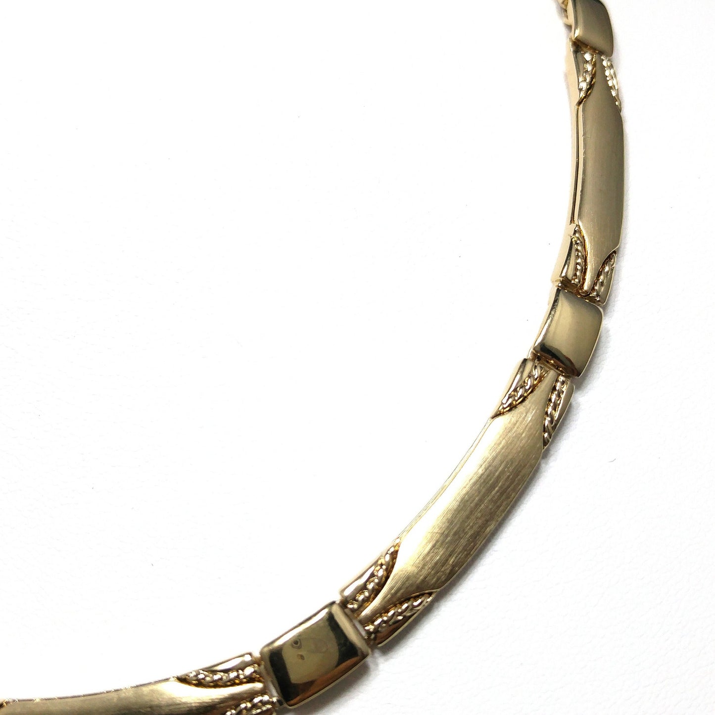 Monet Satin Finish Choker Necklace, Gold Plated, 1950 Vintage Jewelry