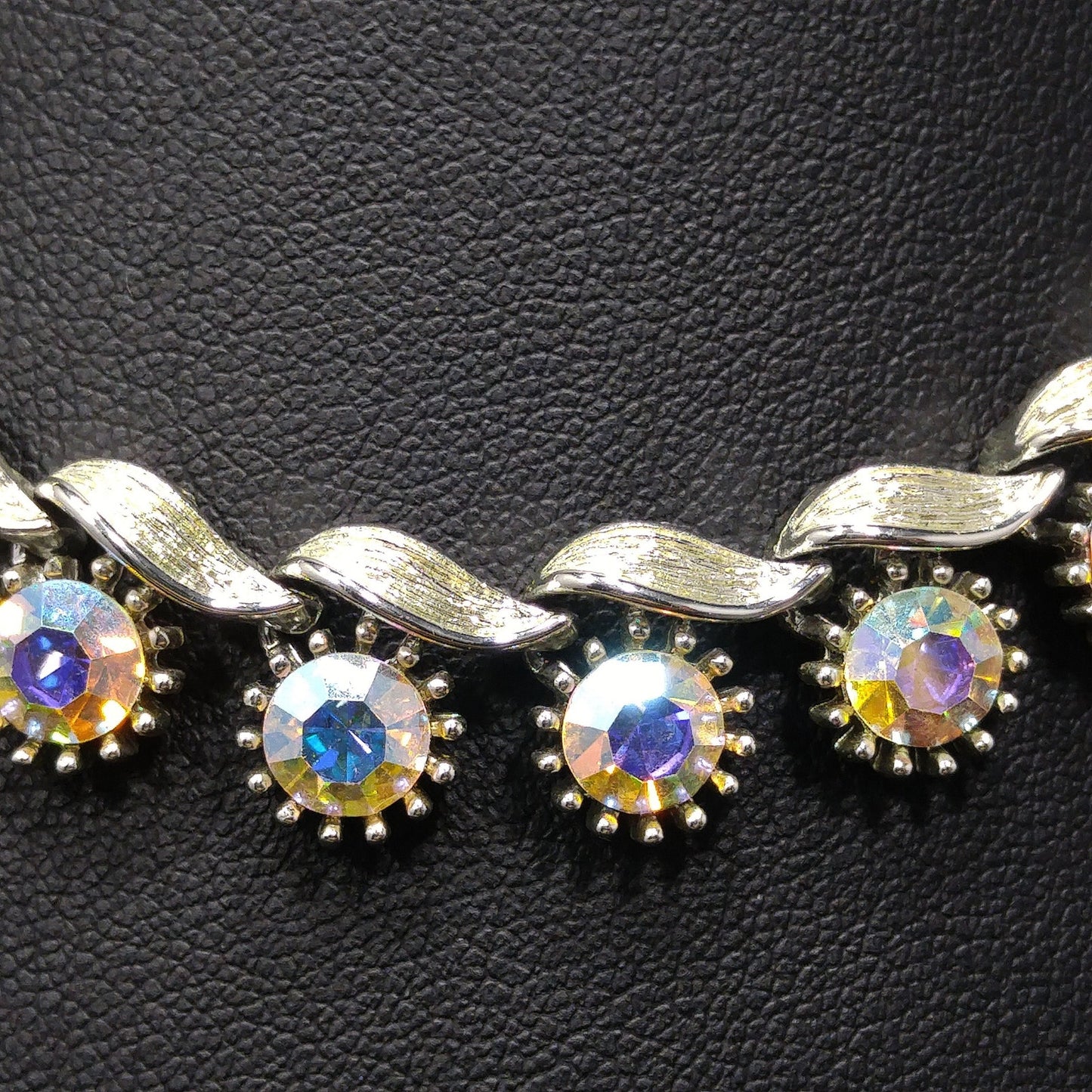 Lisner Aurora Borealis Rhinestone Necklace, 1960s Vintage Jewelry