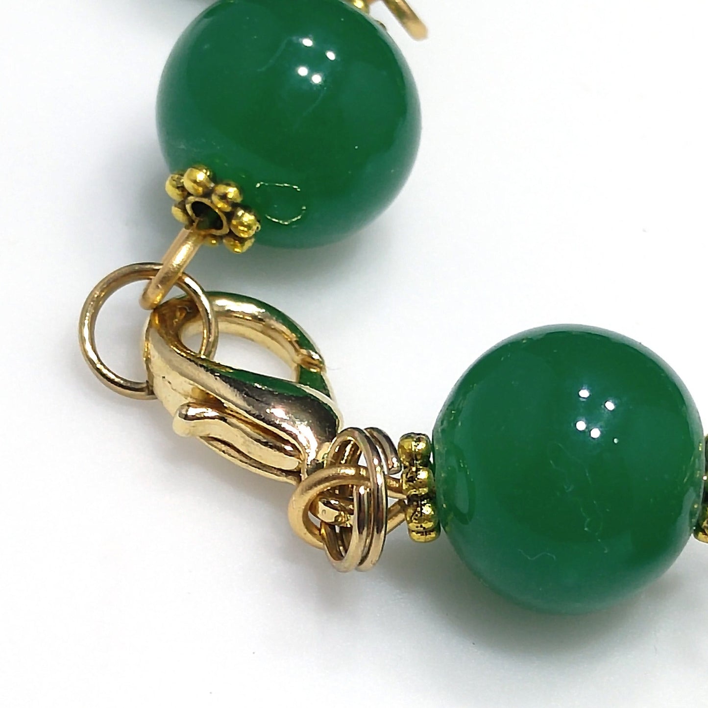 Vintage Japan Beads Hand Wire Wrapped Necklace, Gold Brass Wire, 1960s Vintage Beads