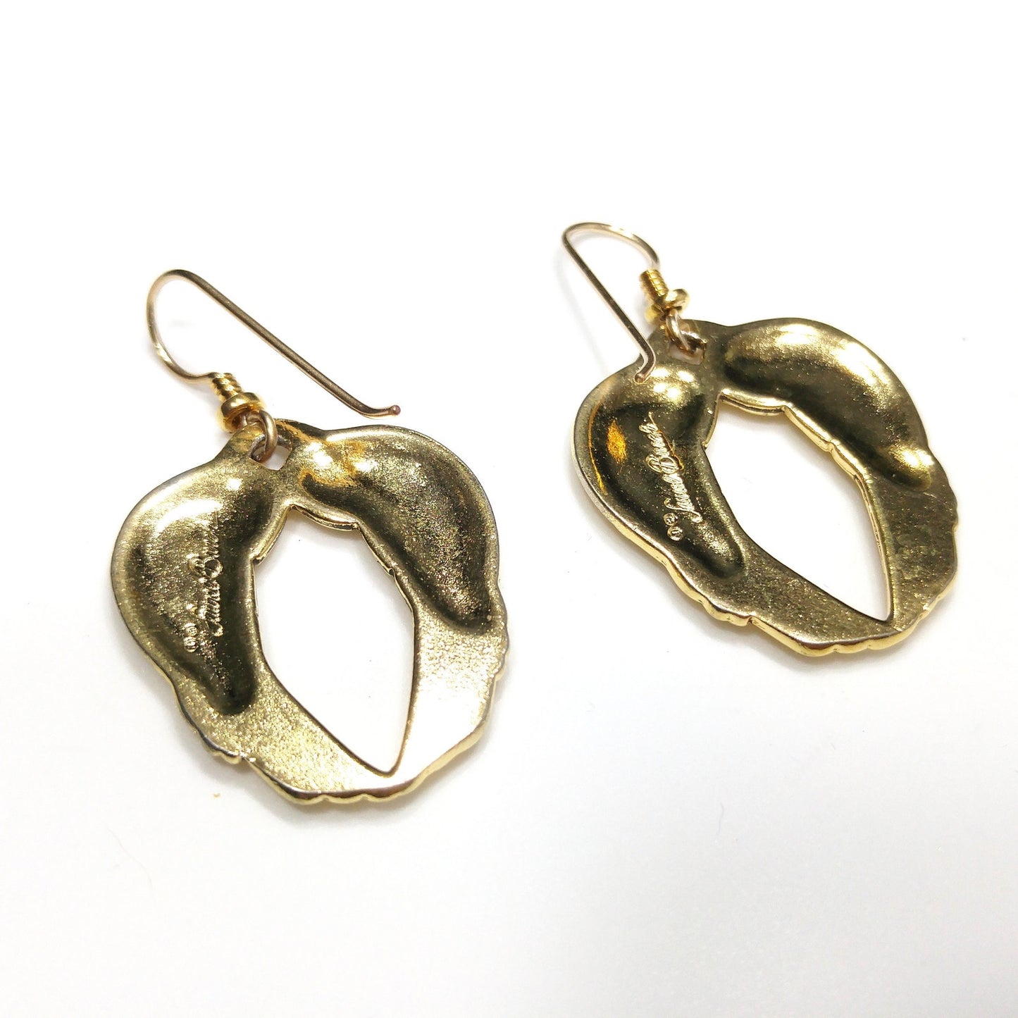 Vintage Laurel Burch Song Sparrows Earrings, Gold Plated