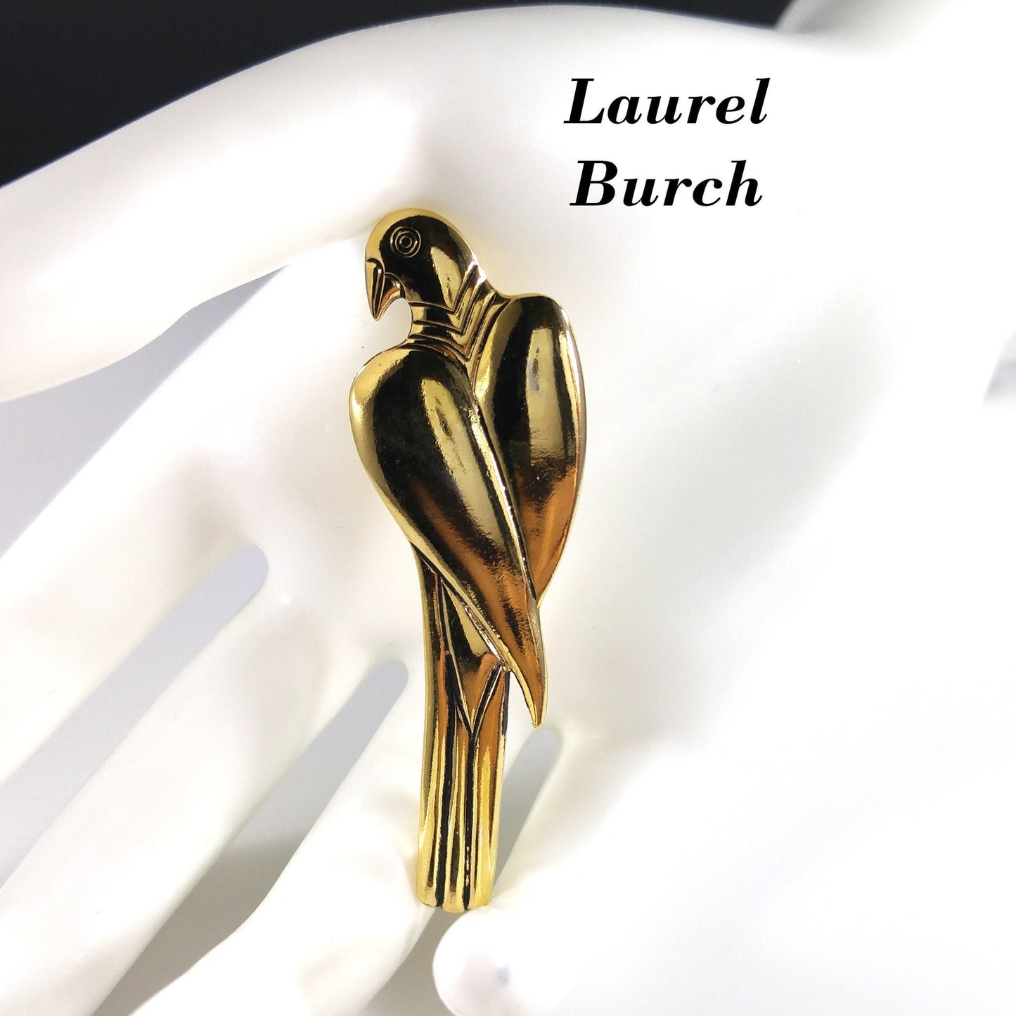 Laurel Burch Parrot Brooch & Pendant, Gold Plated, 1980s Vintage Jewelry