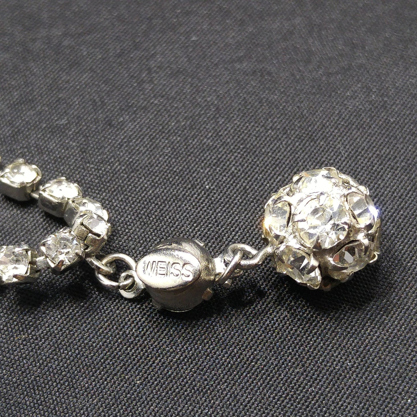 Weiss Clear Rhinestone Choker Necklace, Wedding Necklace, 1950s Vintage Jewelry