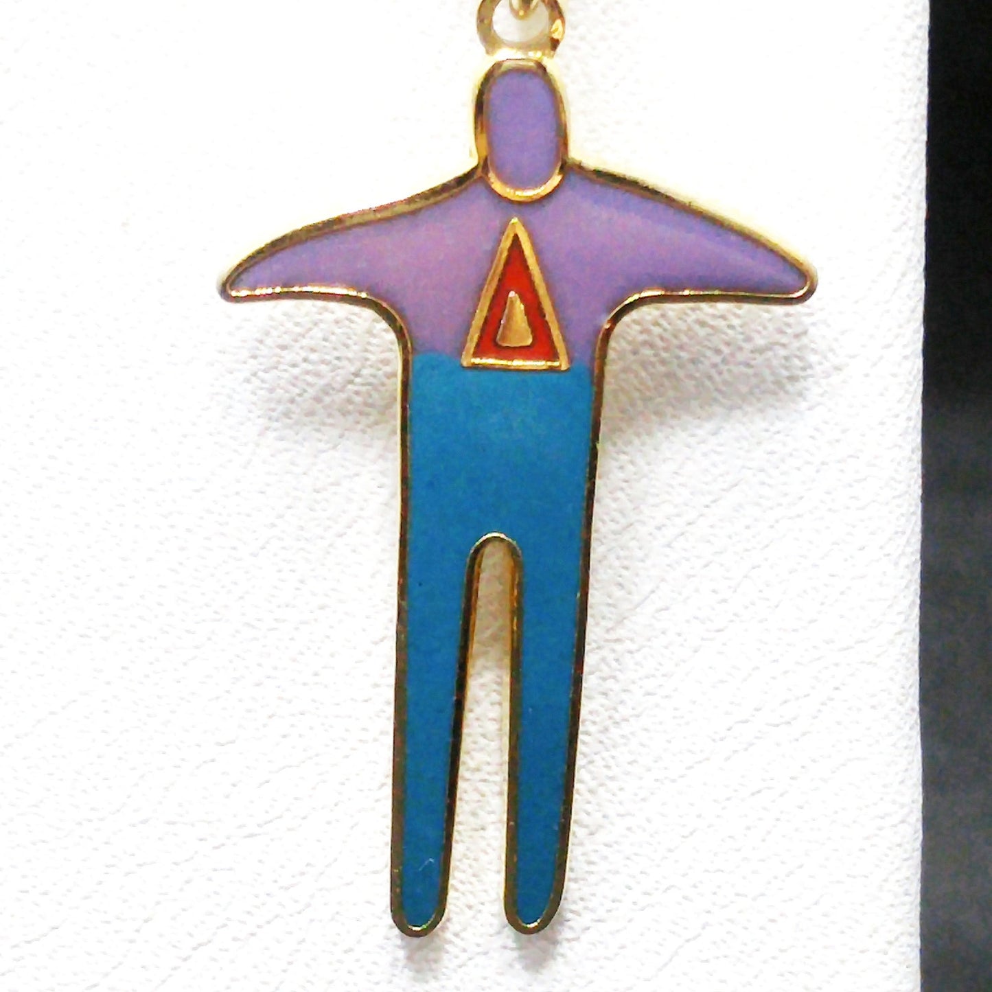 Vintage Laurel Burch Person Enamel 1980s Earrings, Gold Plated