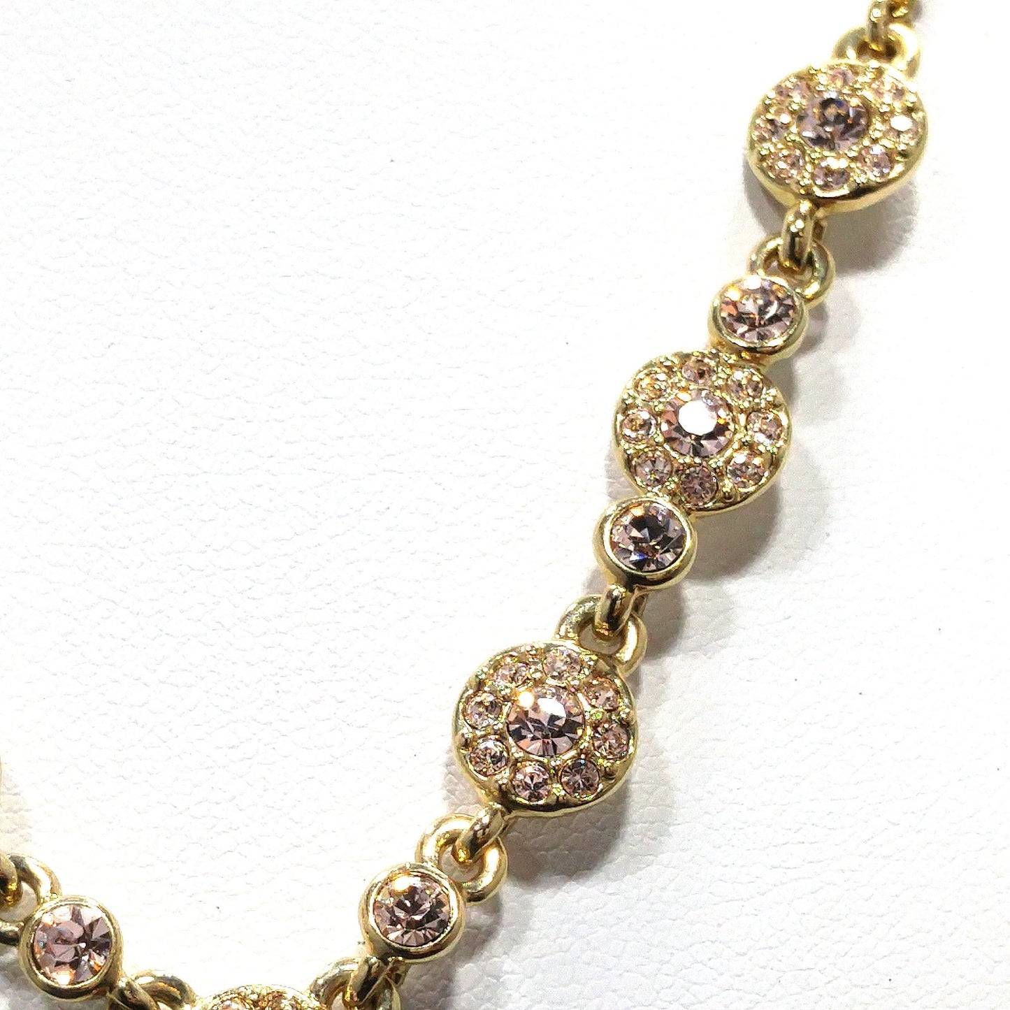 Vintage Givenchy Necklace – Champagne Rhinestone Drop, Adjustable, 1990s