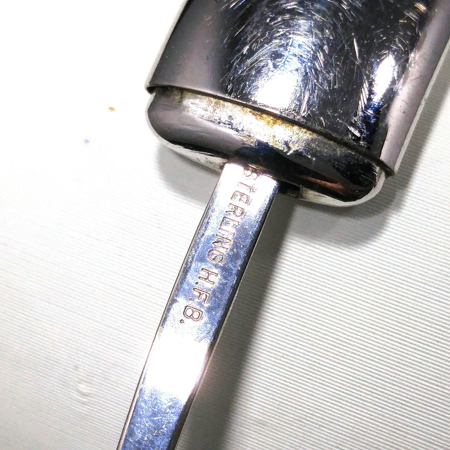 Sterling Silver H.F.B. Hinged Bracelet, Floral Design, 1940s Vintage Jewelry