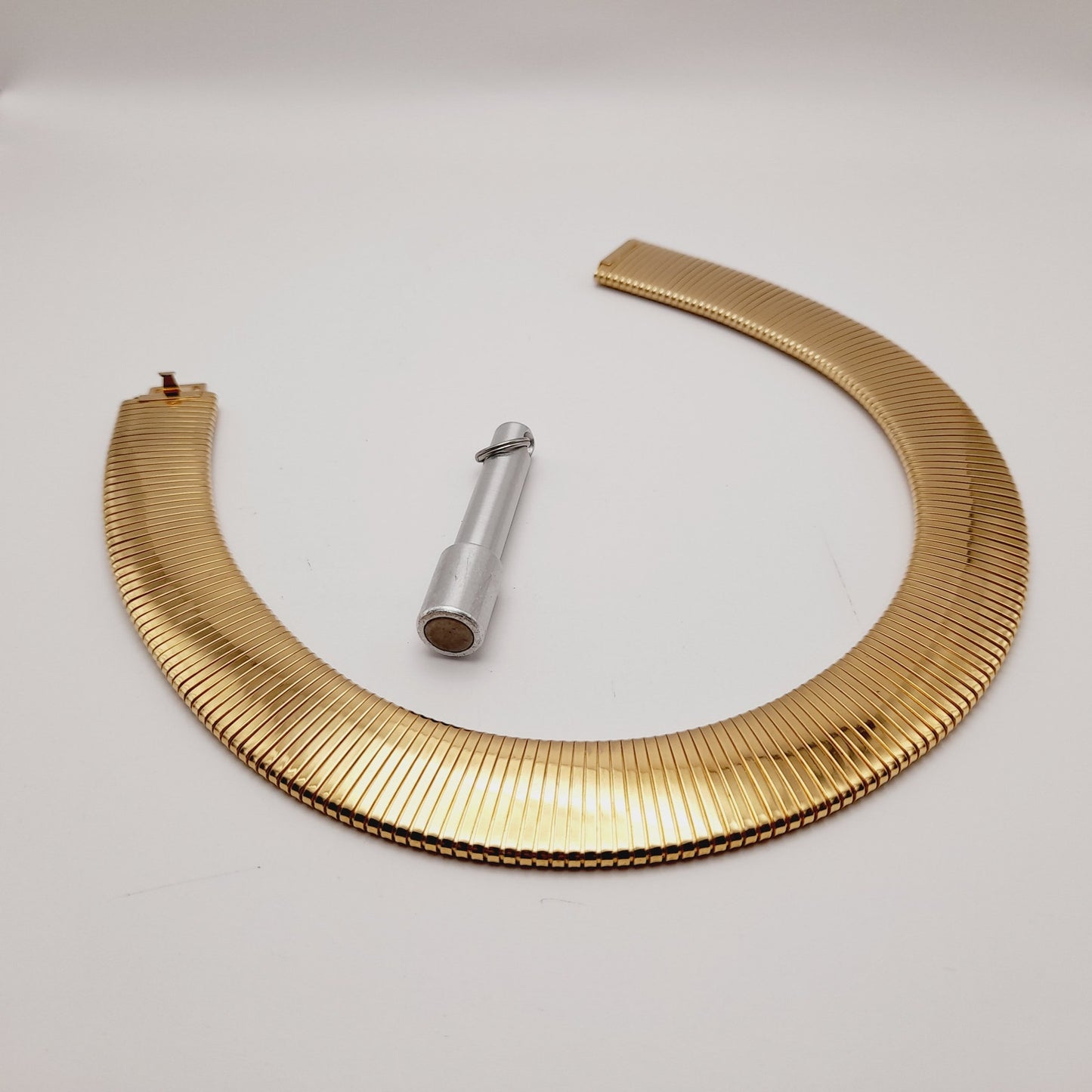 Kenneth Lane Gold Plated Wide Ribbed Choker Necklace