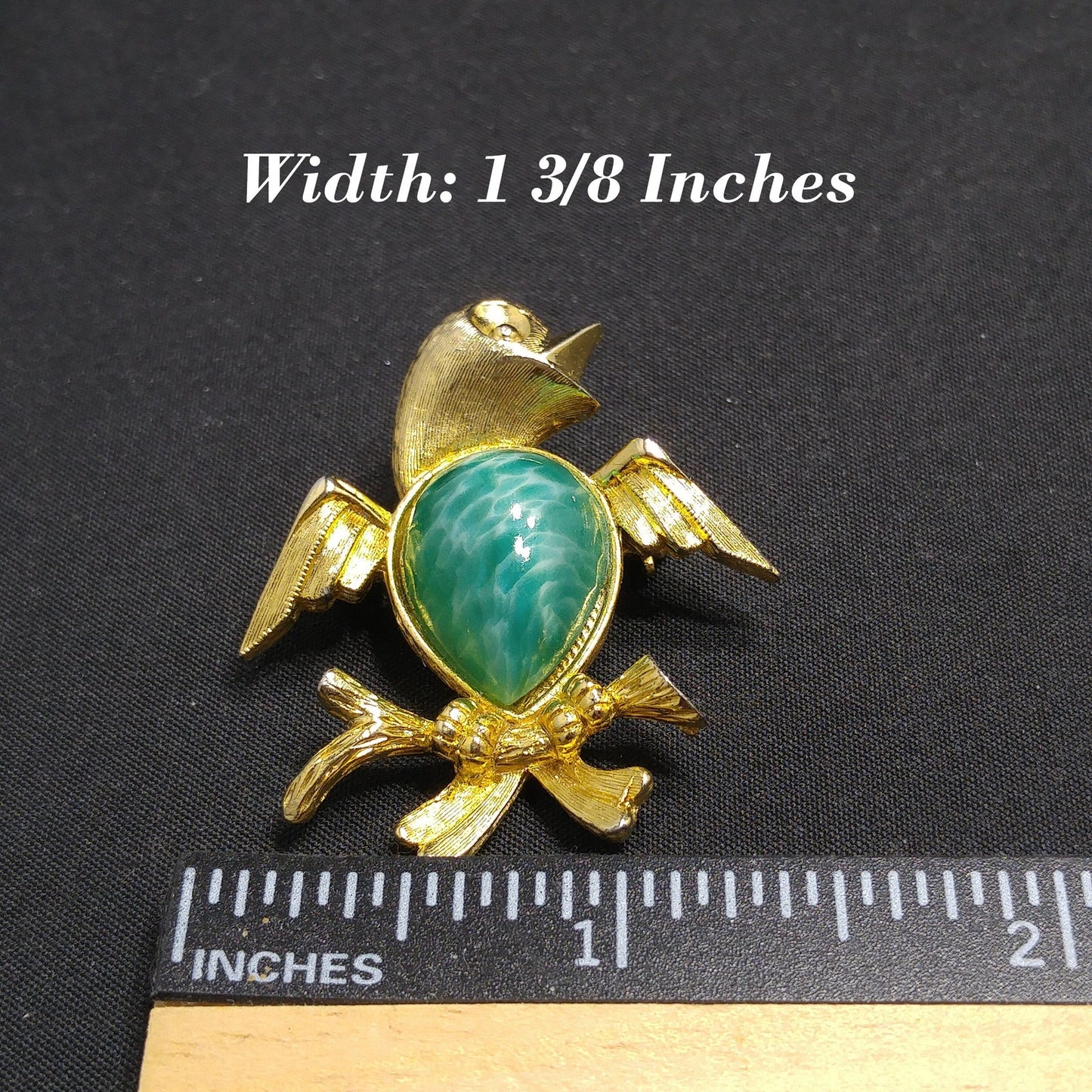 Hattie Carnegie Peking Glass Bird Brooch, 1960s Vintage Jewelry