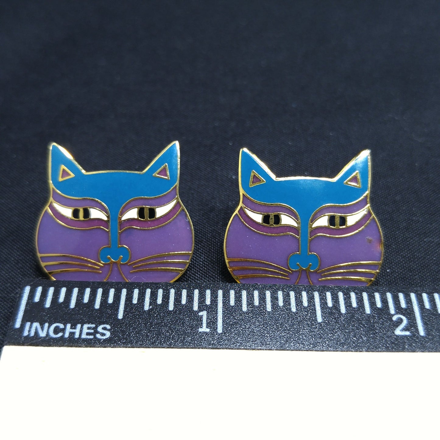 Laurel Burch "Siamese Cats" Post Earrings, 1980s Vintage Jewelry