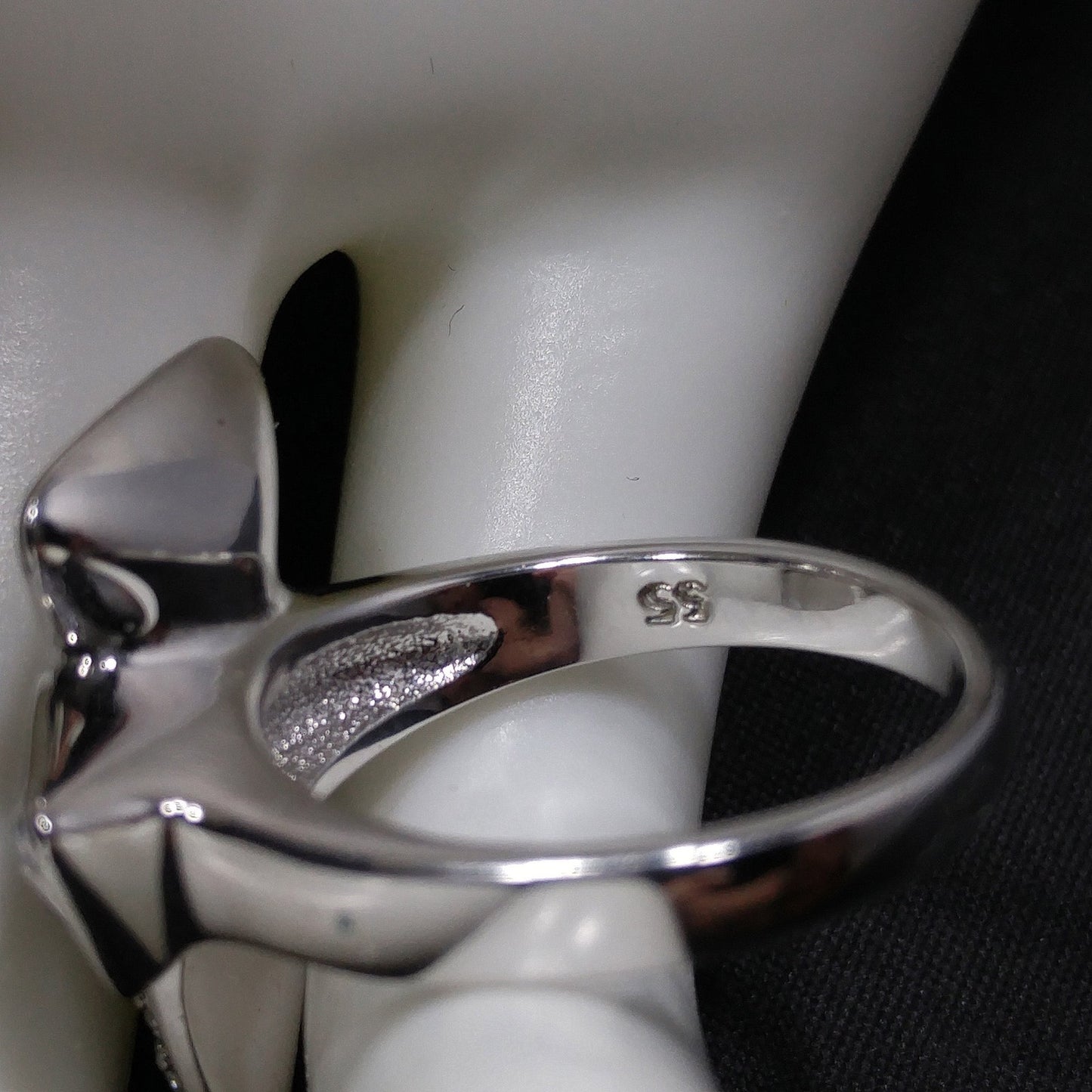 Swarovski Three Triangle Ring, Crystal & Pave, Rhodium Plated, Size 7.5