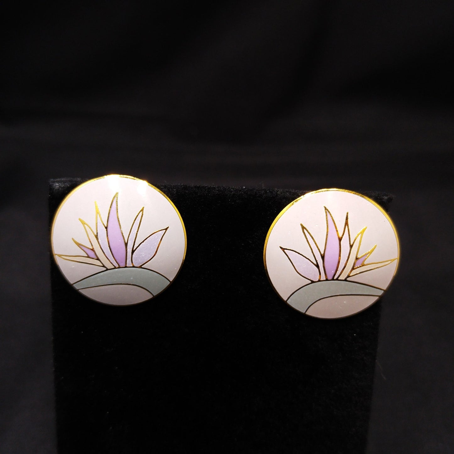Vintage Laurel Burch Bird of Paradise Post Earrings, Gold Plated, 1980 Vintage