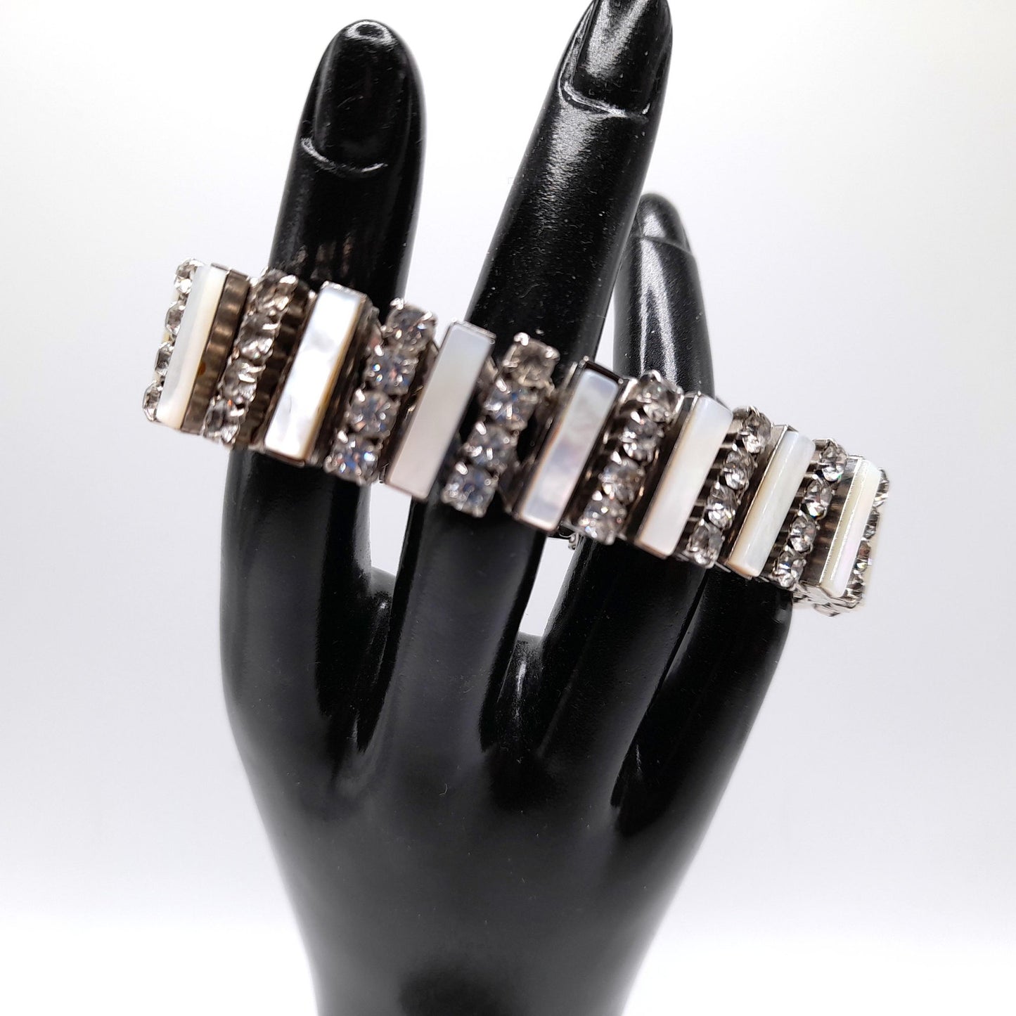 Vintage Mother of Pearl Expansion Bracelet, Rare Design, 1950s