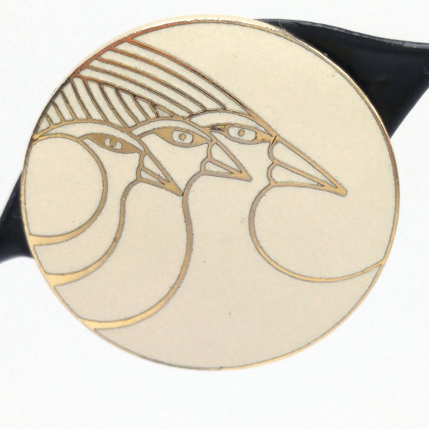Vintage Laurel Burch "Celestial Birds" Clip Earrings, Gold Plated