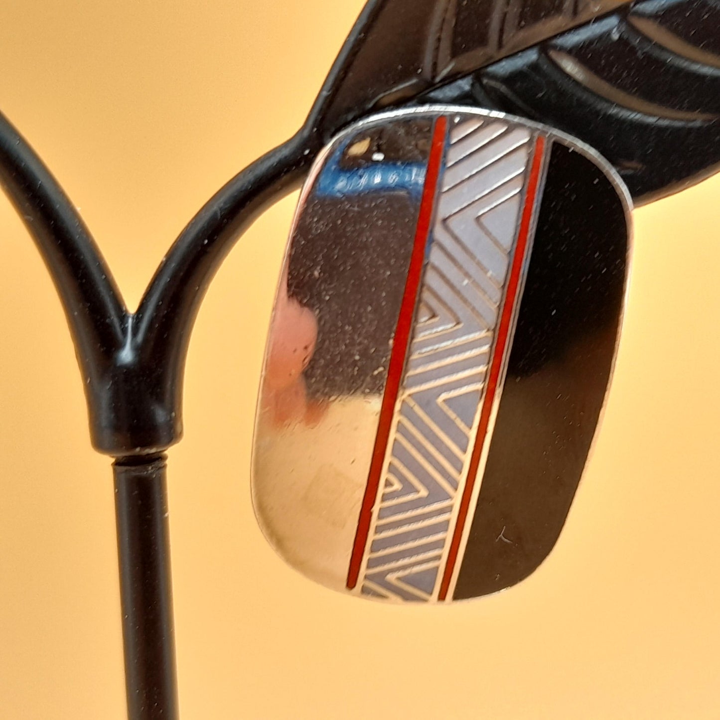 Laurel Burch "Loloma" Post Earrings, Reflective Silver, Red Black Enamel, 1980s