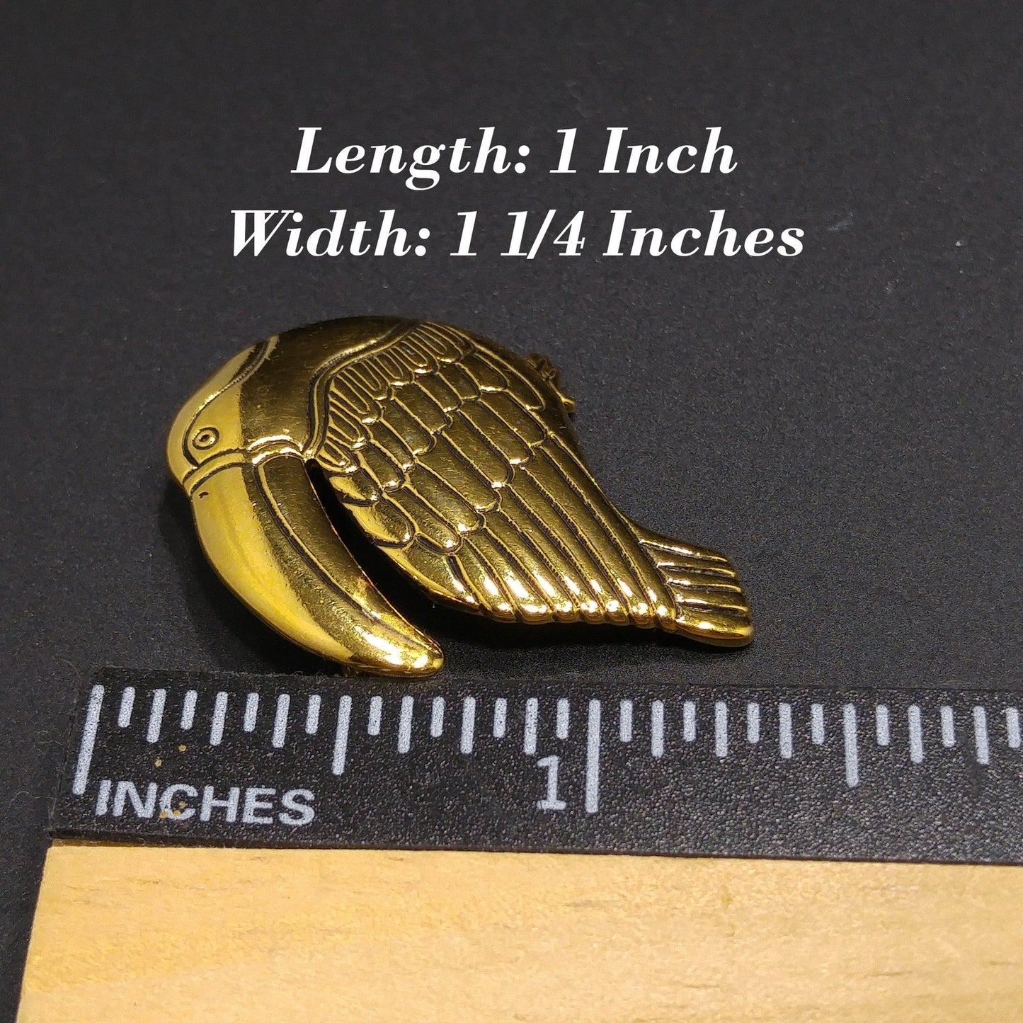 Vintage Laurel Burch Toucan Bird Brooch, Gold Plated