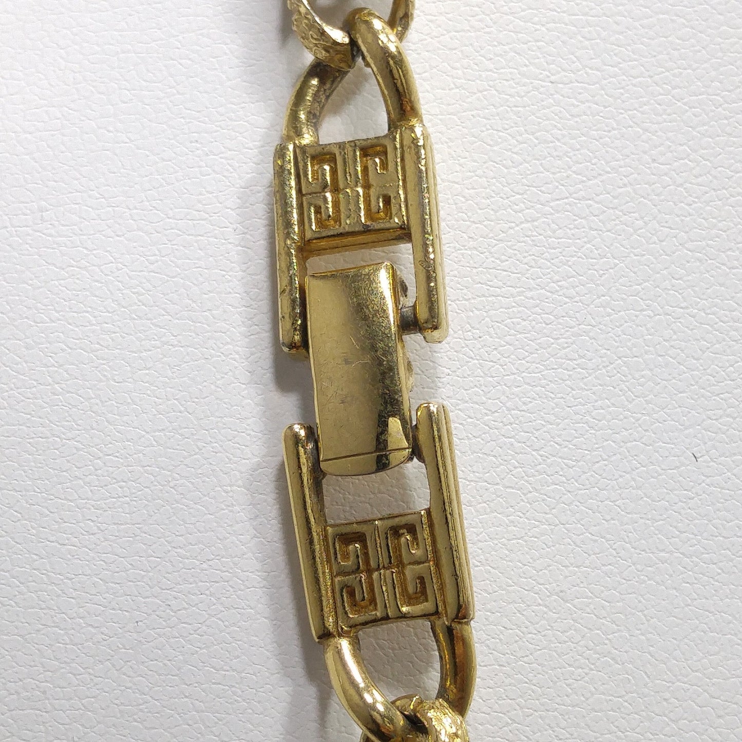 Givenchy Textured 18K Gold-plated Wheat Braid Link Chain Necklace, 24 1/2 Inches, 1980s Vintage Jewelry