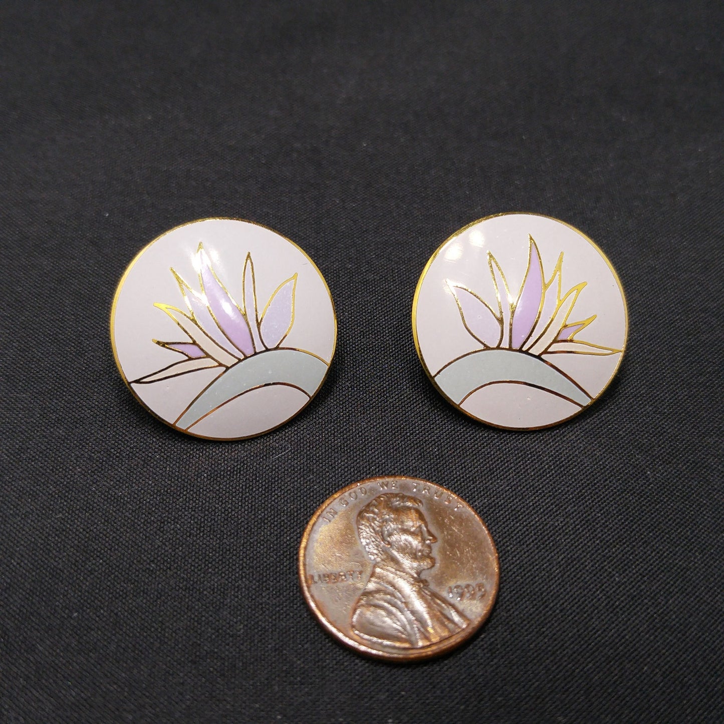 Vintage Laurel Burch Bird of Paradise Post Earrings, Gold Plated, 1980 Vintage