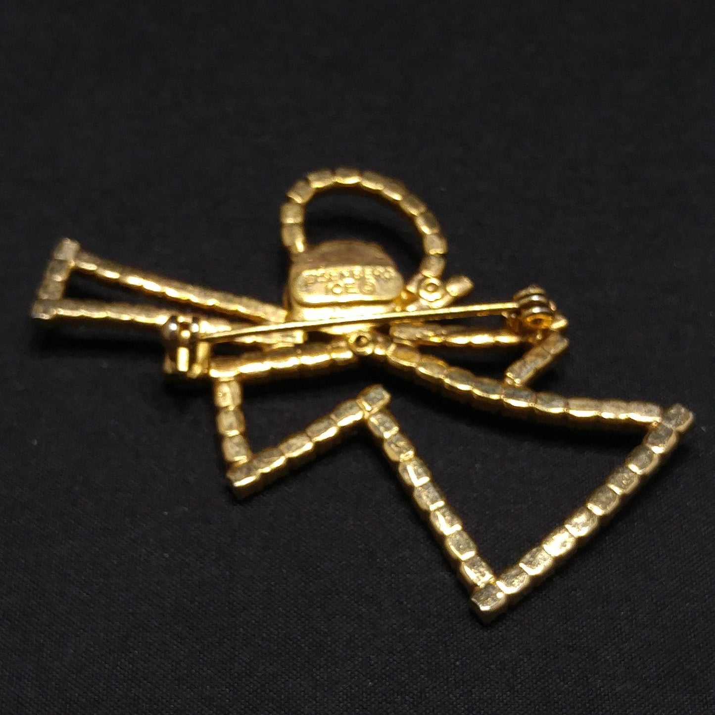 Eisenberg Ice Angel Rhinestone Brooch, Rivoli Clear Rhinestone, 1970s Vintage