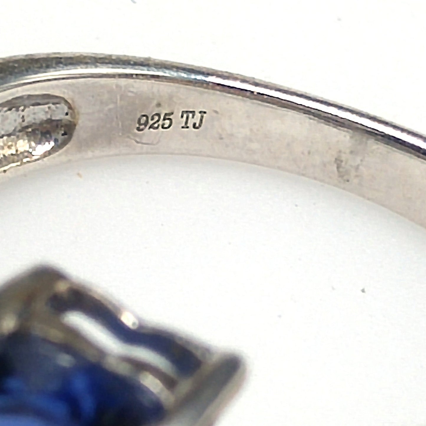 Sterling Silver Heart Ring with Blue Topaz & Amethyst, Size 5.5, 1980s–1990s