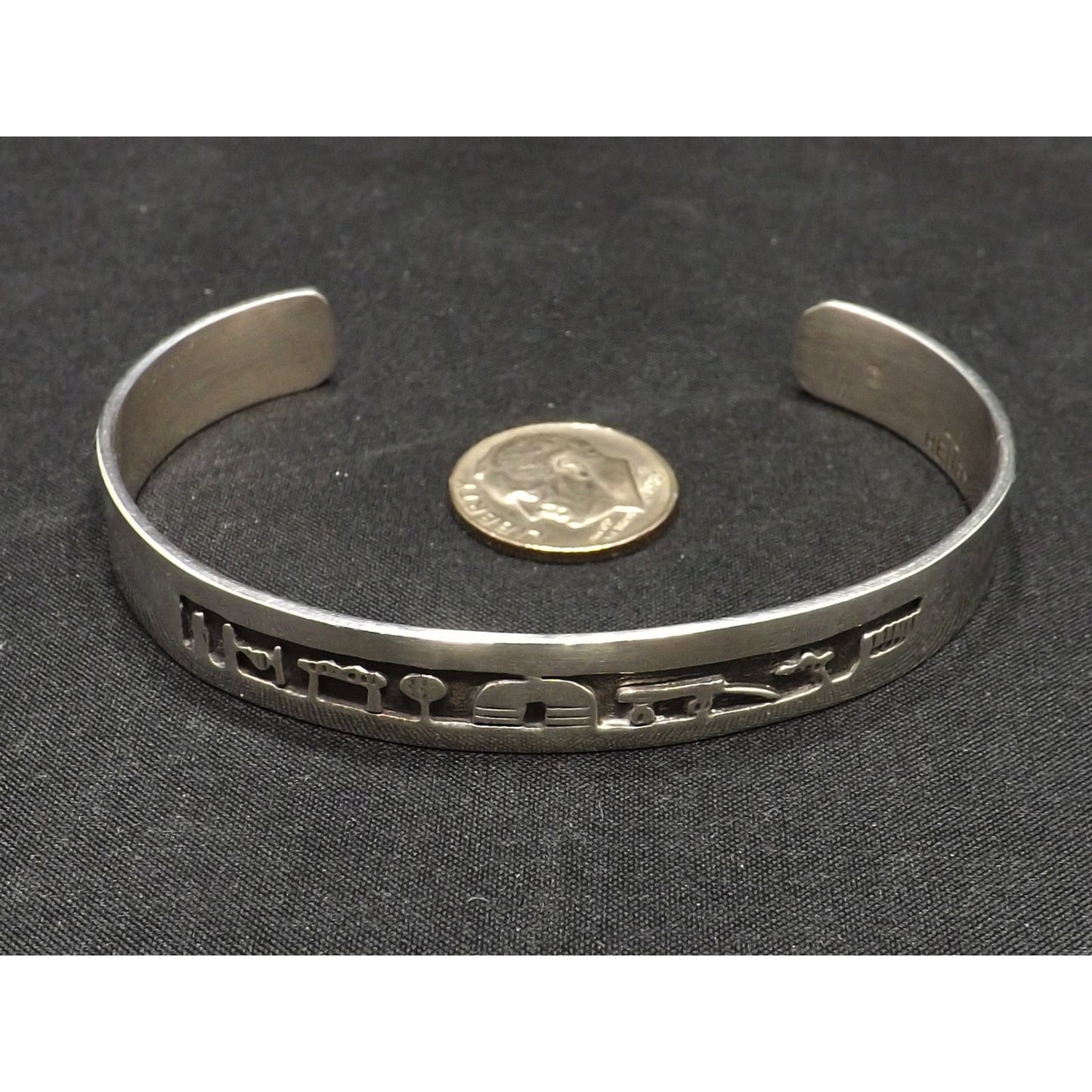 A C Henry Sterling Navajo Storyteller Cuff Bracelet, Vintage Jewelry