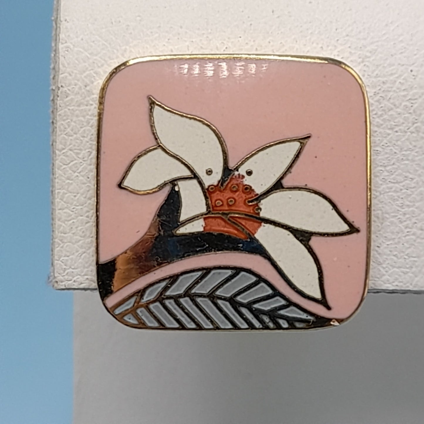 Vintage Laurel Burch Pink Enamel Wild Lily Clip Earrings