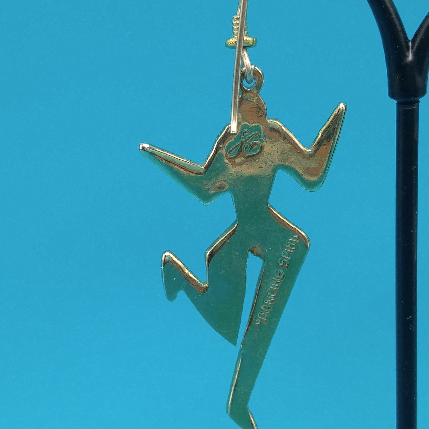 Vintage Laurel Burch "Dancing Spirit" Drop Earrings, Gold Plated
