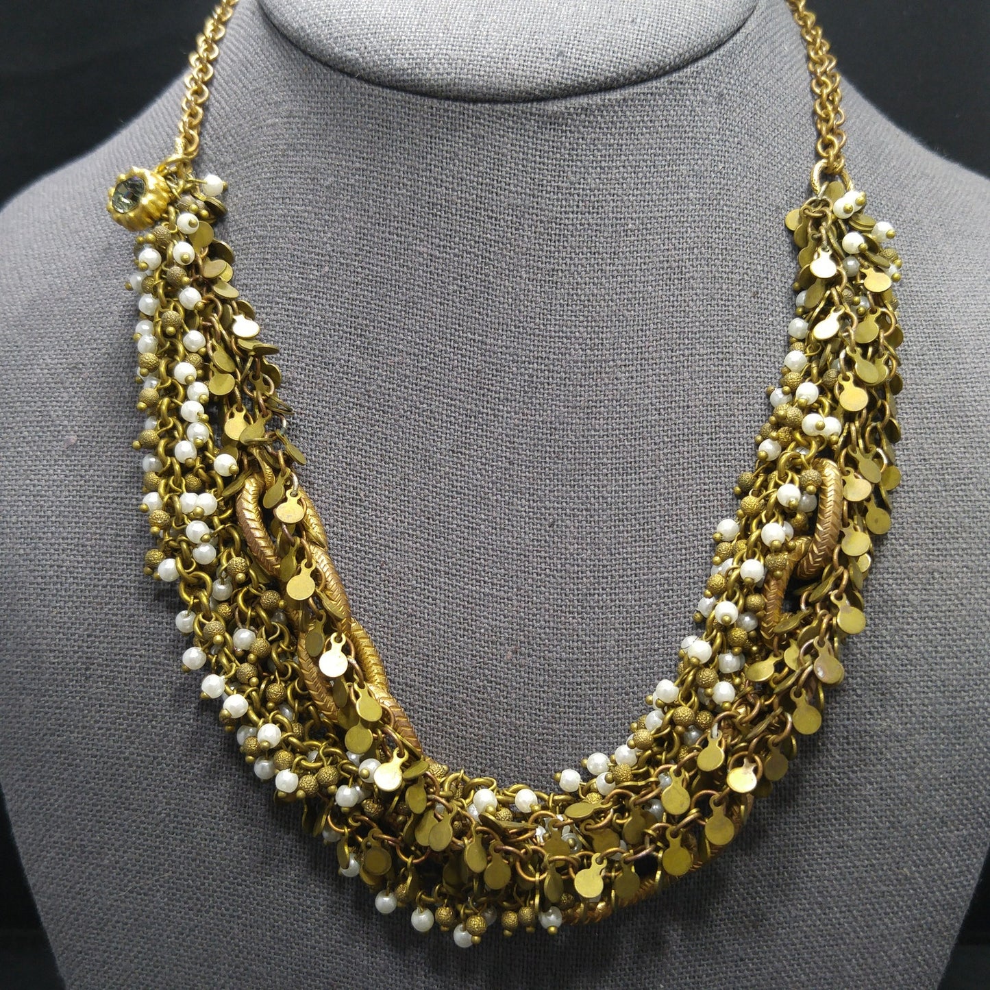 Catherine Popesco France Multi-Strand Necklace Faux Pearls & Crystal 1990s