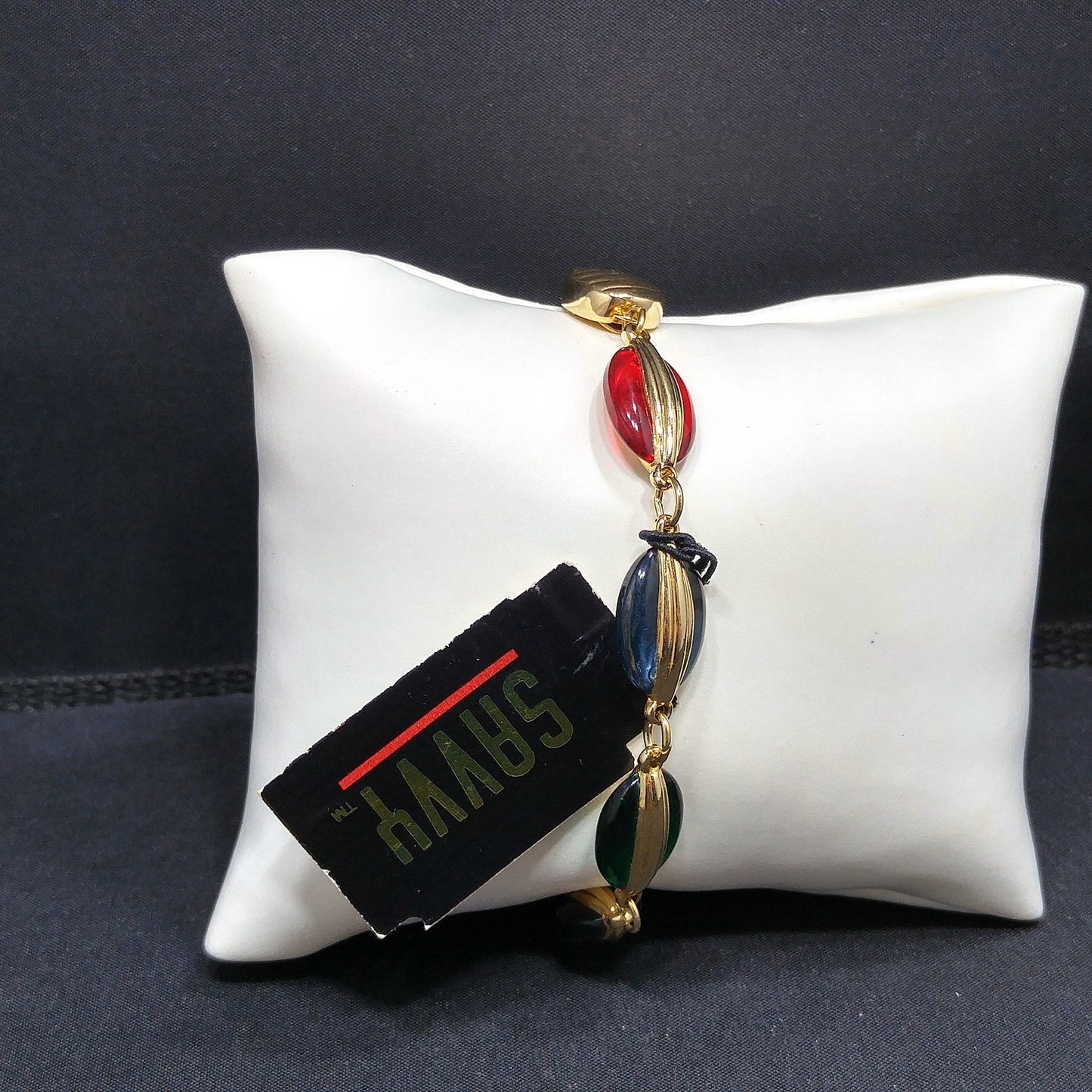 Swarovski Bracelet Multicolored Crystals, Gold Plated, Swan Logo