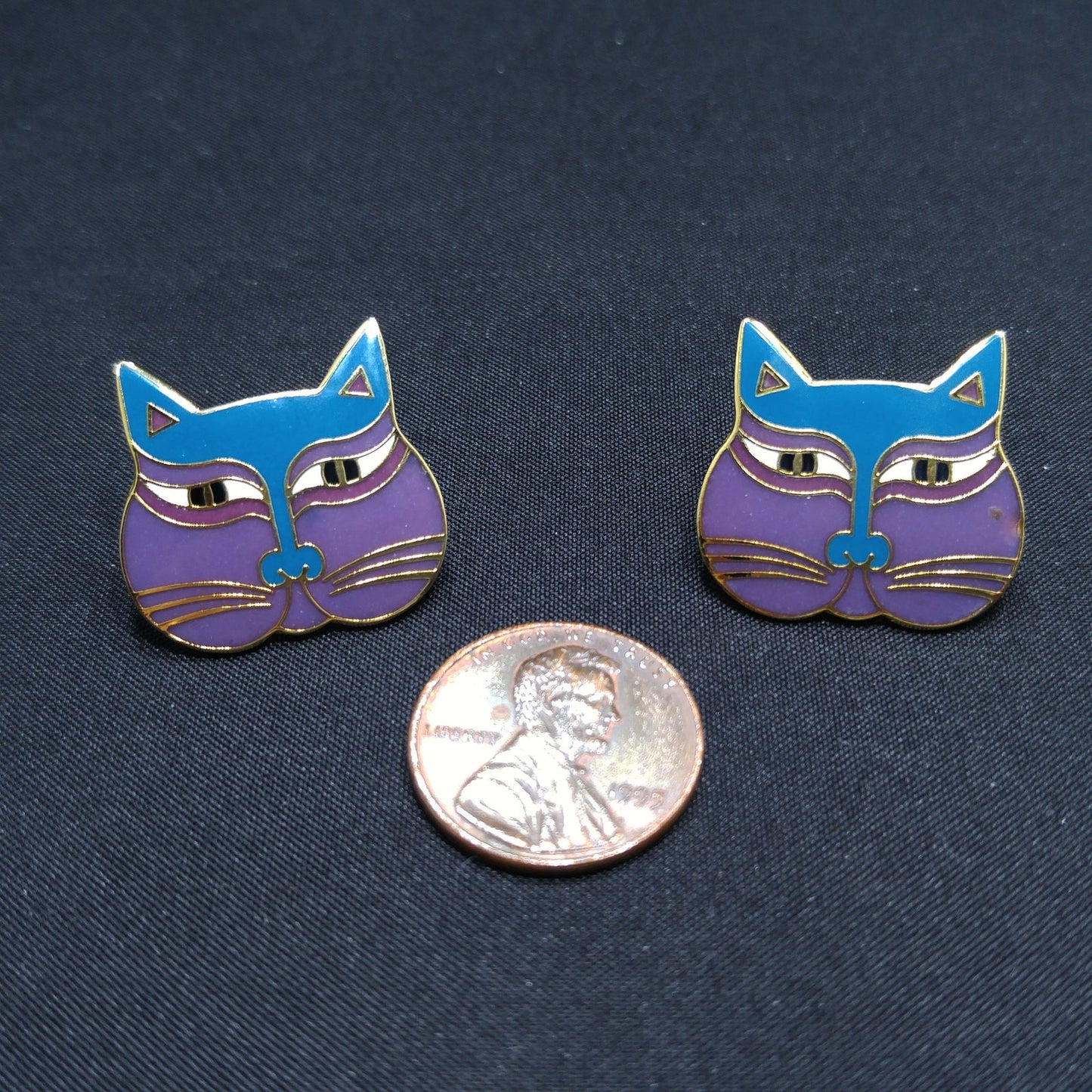 Laurel Burch "Siamese Cats" Post Earrings, 1980s Vintage Jewelry