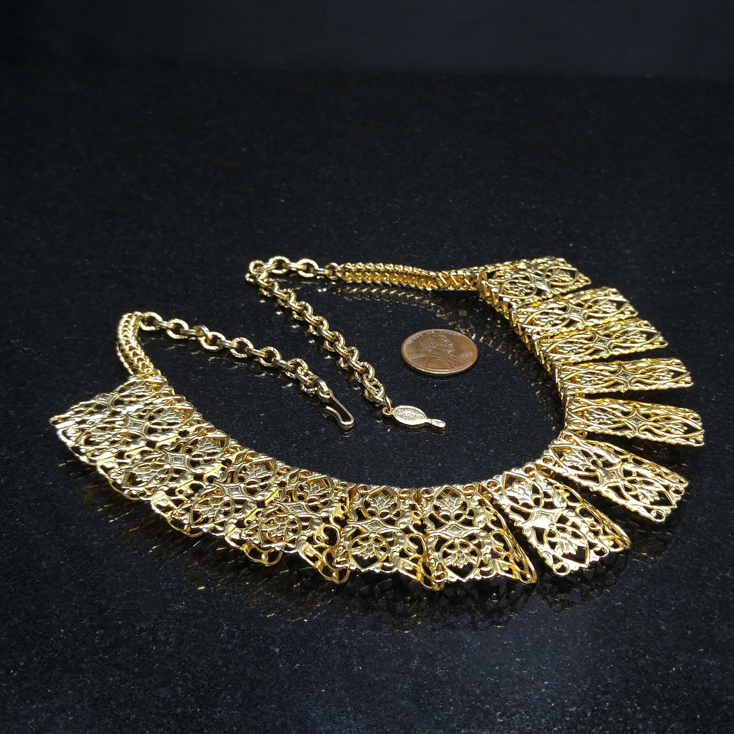Sarah Coventry Necklace, "Chantilly Lace", Egyptian Revival, 1960s