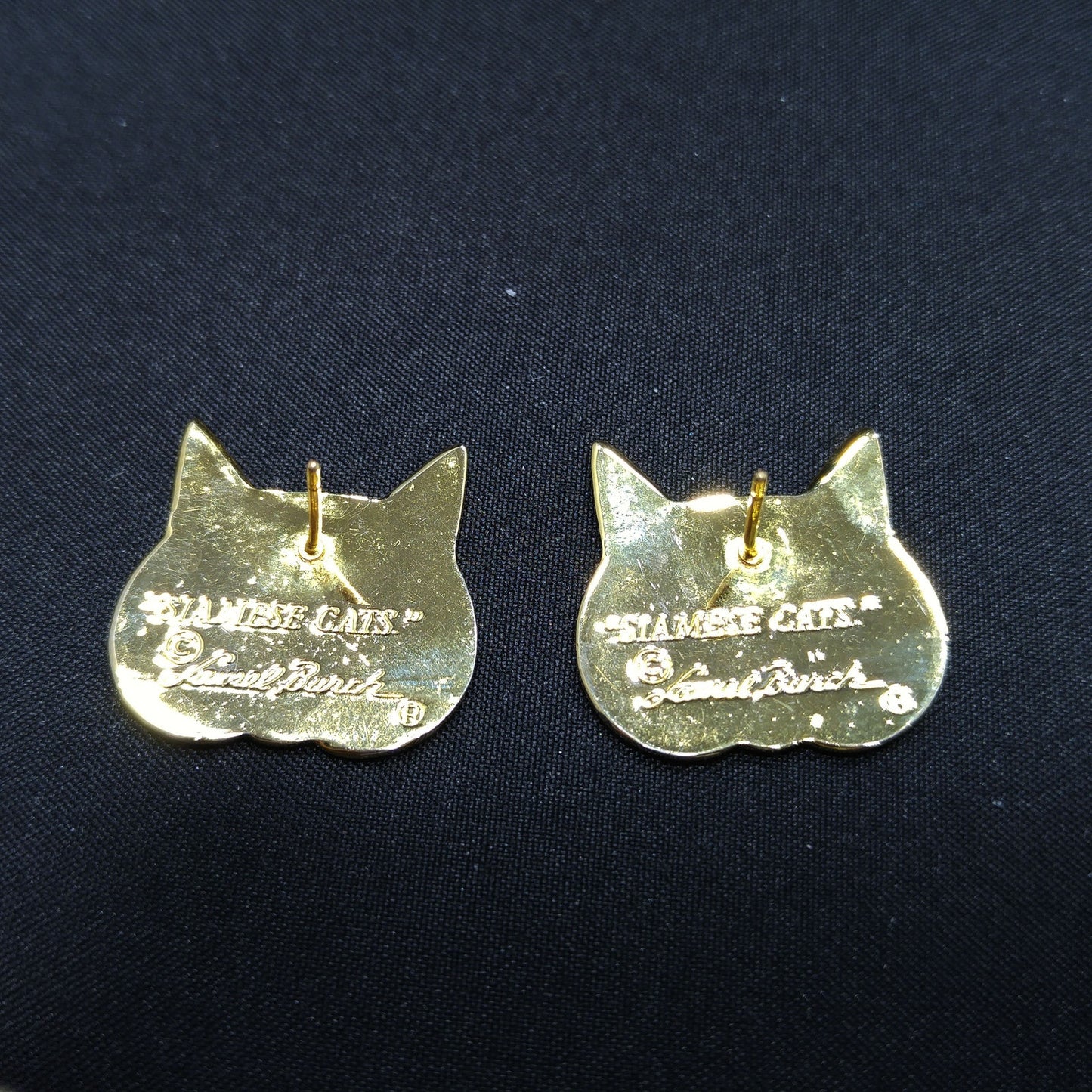 Laurel Burch "Siamese Cats" Post Earrings, 1980s Vintage Jewelry
