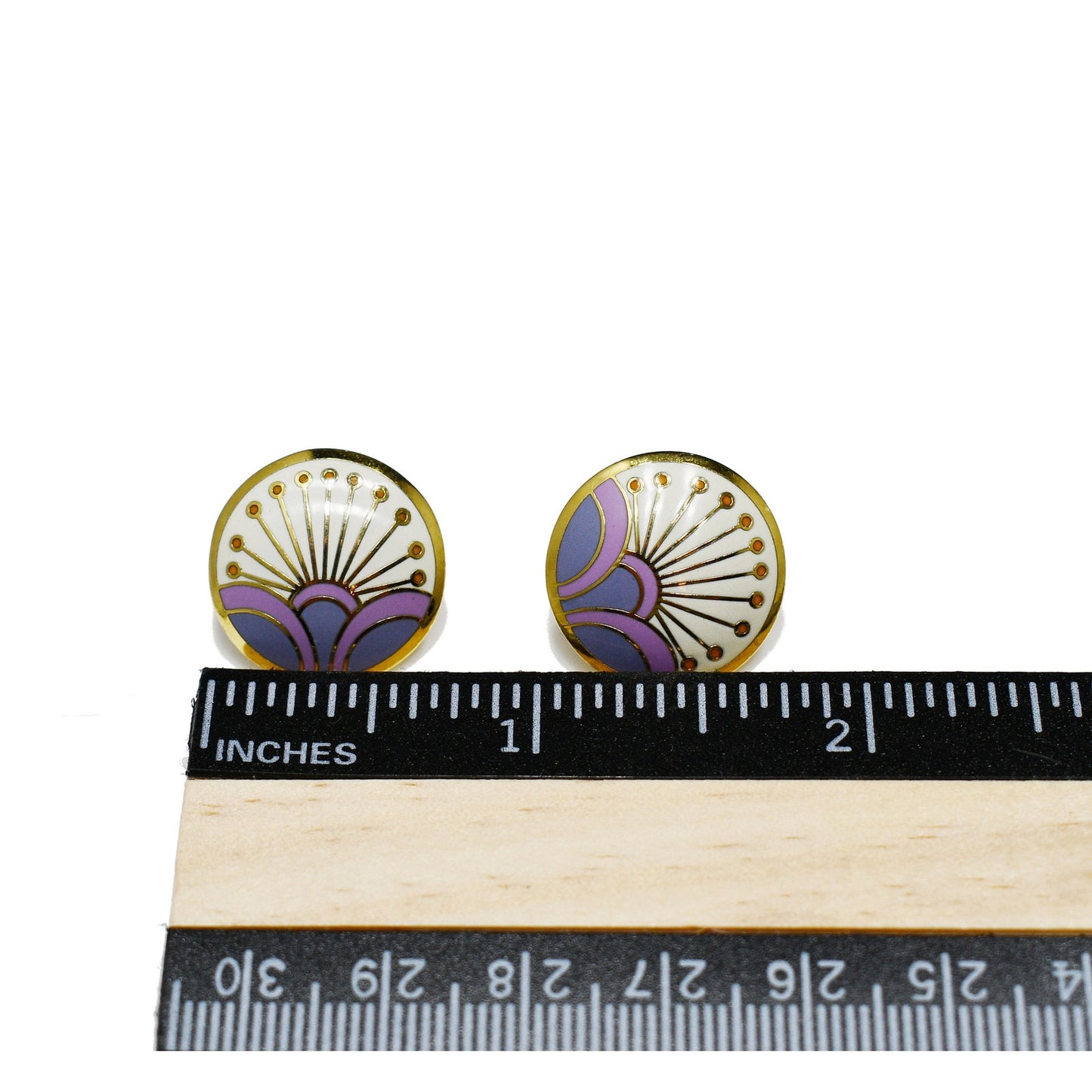 Laurel Burch "Kirin" Cloisonne Earrings, Gold Plated, 1980s Vintage Jewelry