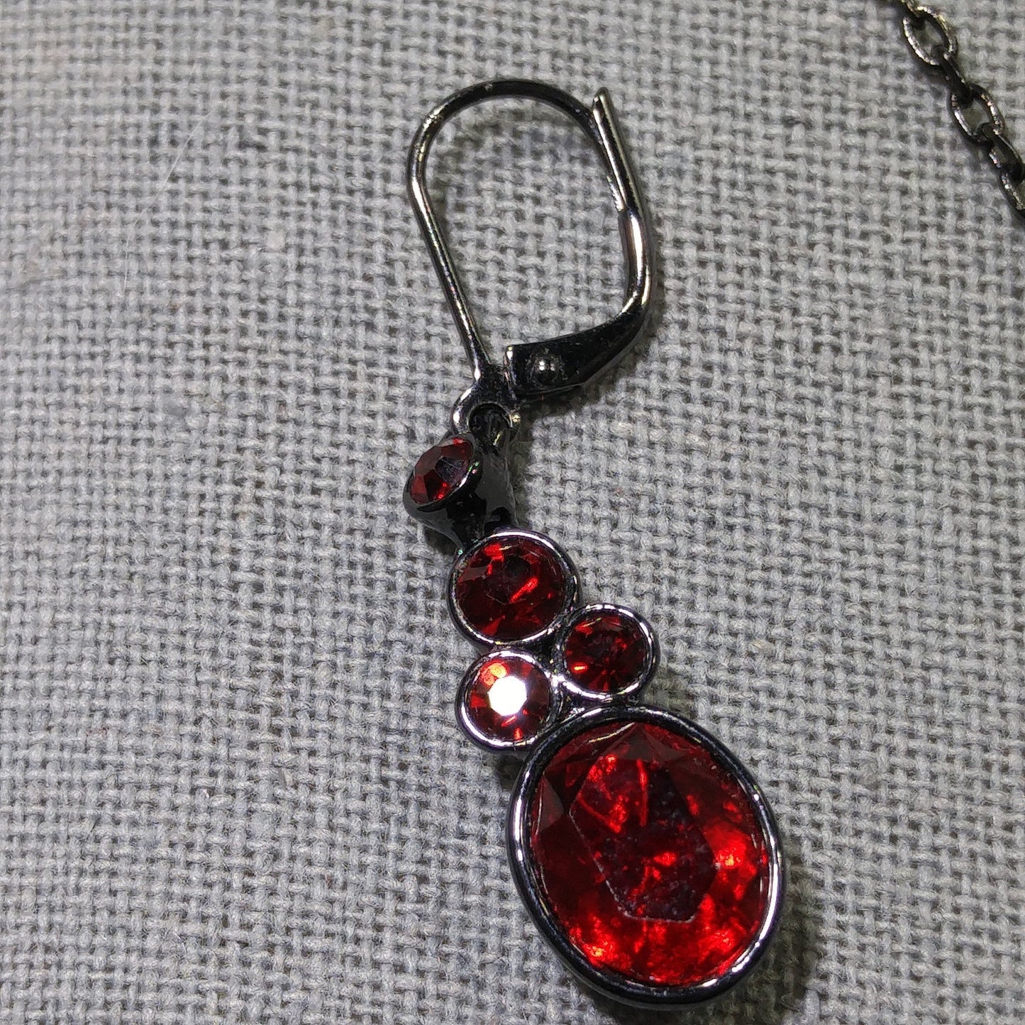 Givenchy Red Rhinestone Jewelry Set, Necklace, Bracelet & Earrings, Vintage