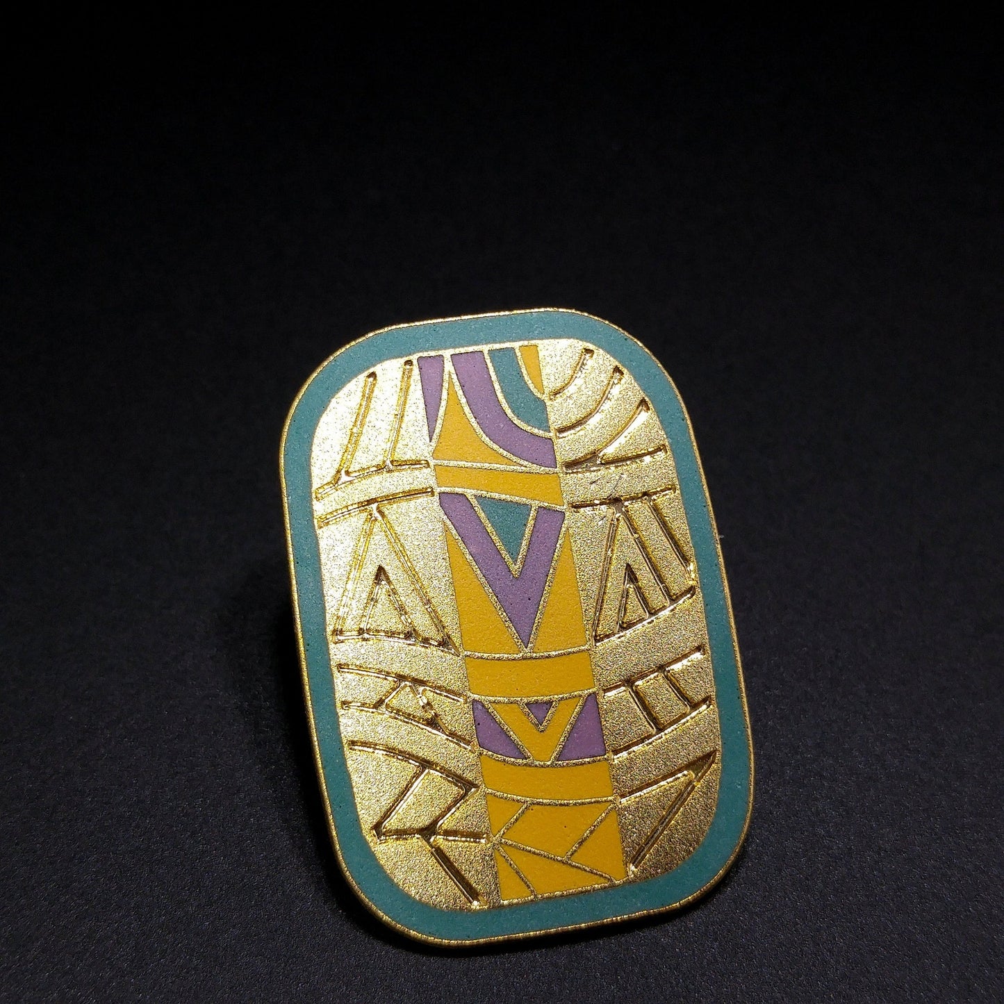 Laurel Burch "Senegal" Large Post Earrings, Cloisonné Gold Plated Enamel, 1980s Vintage Jewelry