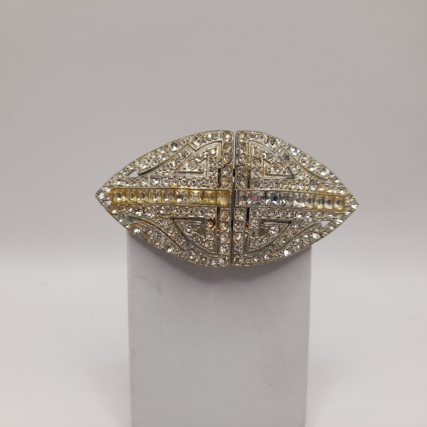 Coro Duette Rhinestone Brooch, Art Deco Dress Clips, Patent 1798867