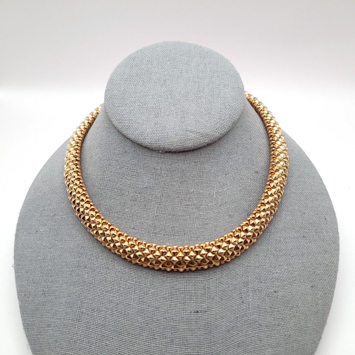 Ciner Vintage Gold Plated Brutalist Choker Necklace